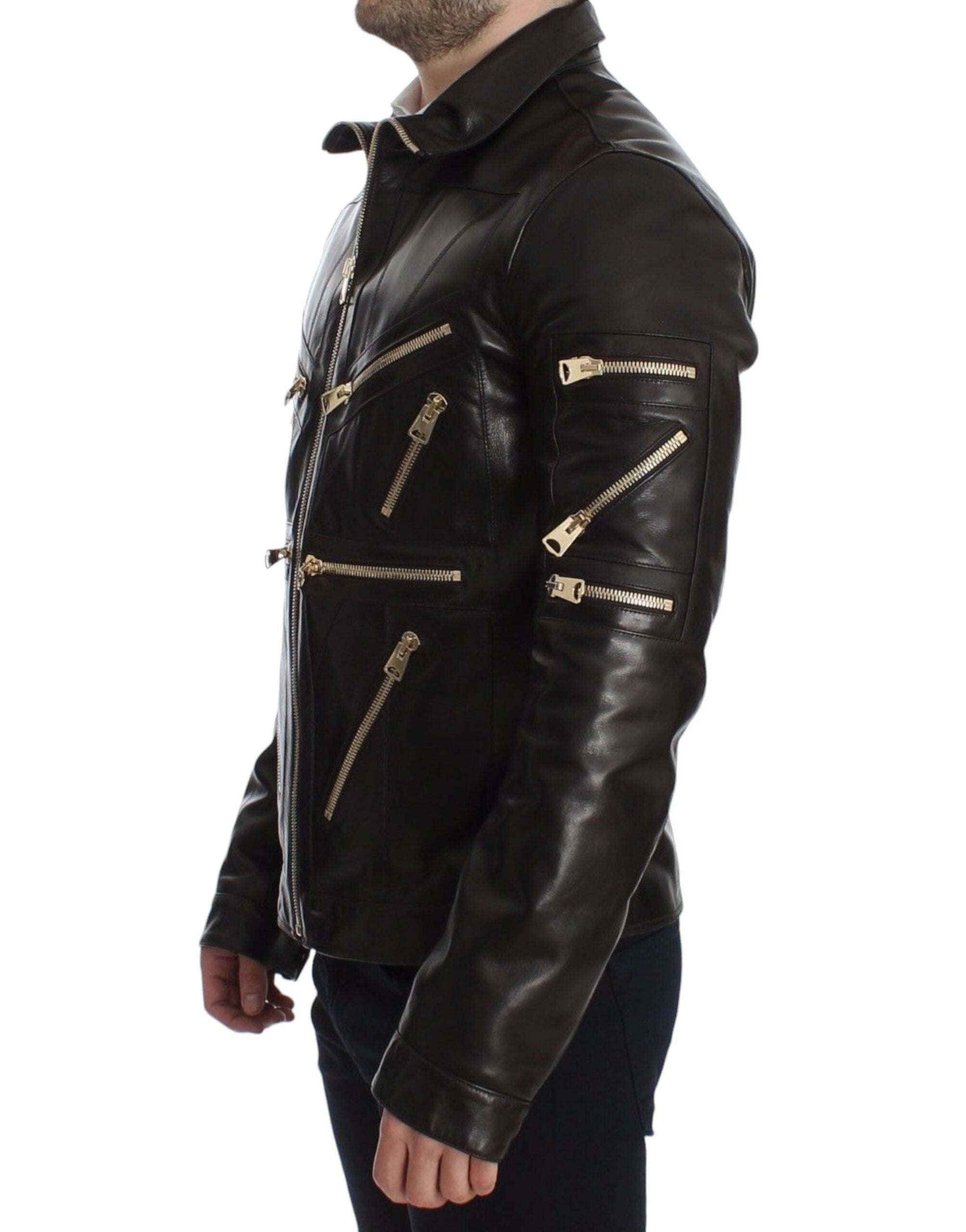 Veste Dolce & Gabbana cuir brun