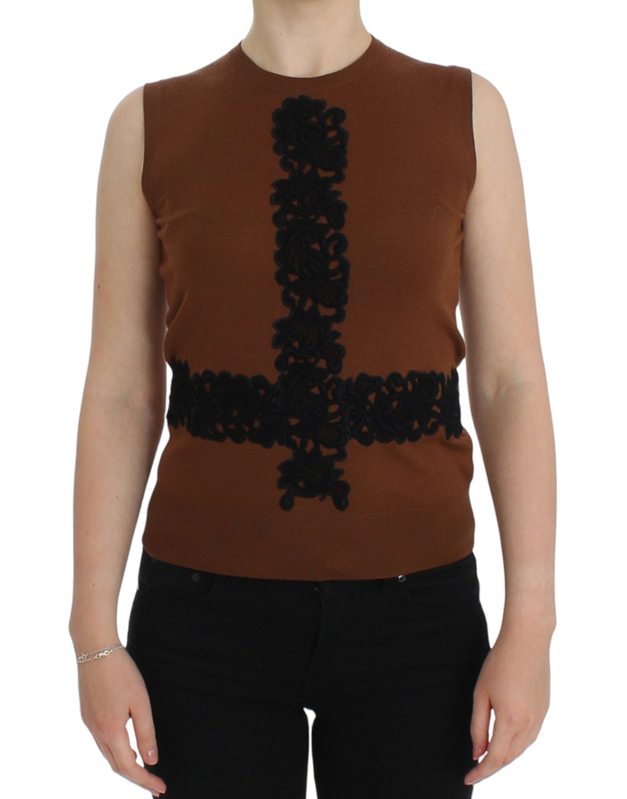 Gilet Dolce & Gabbana Monica Bellucci marron et noir