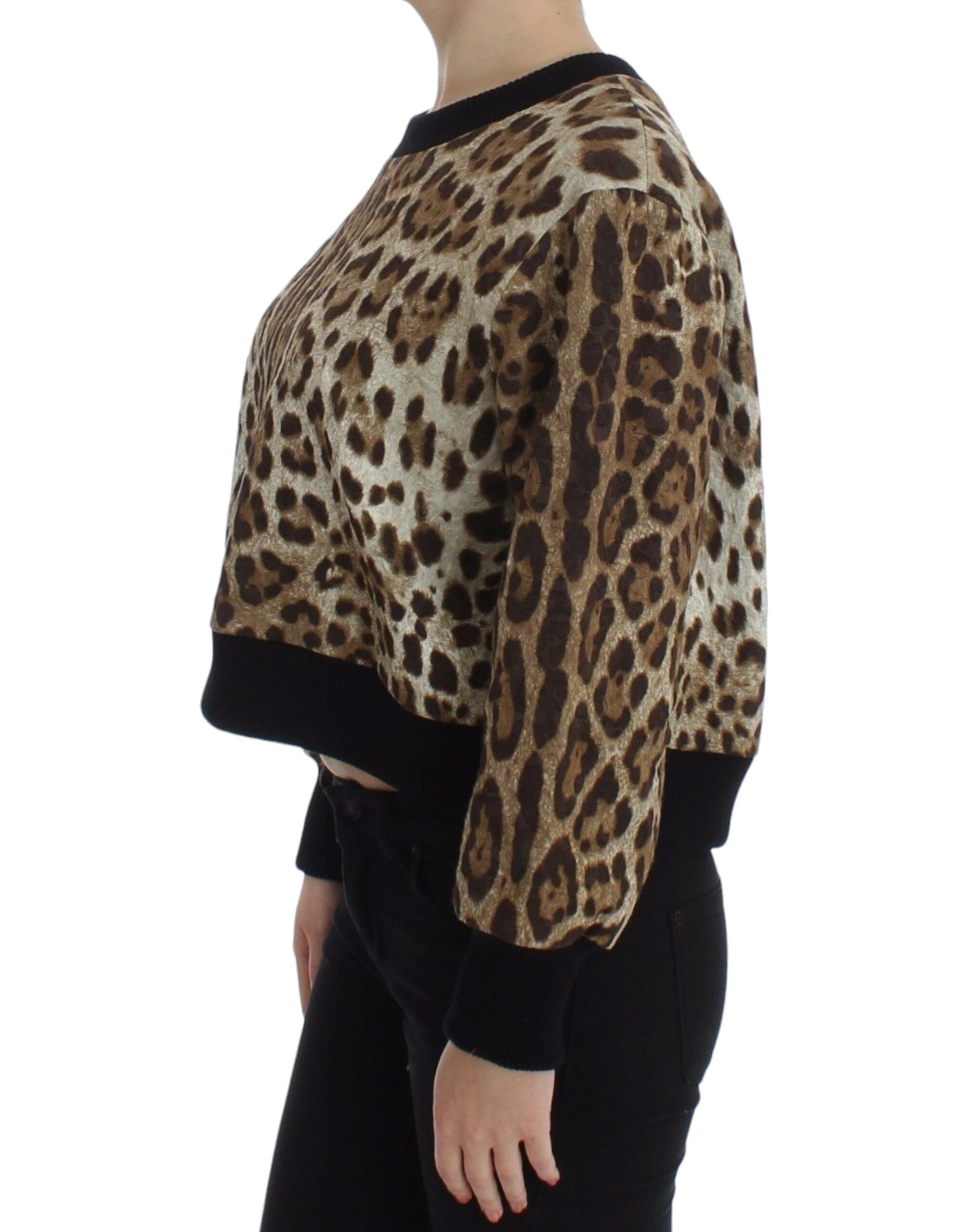 Pull Dolce & Gabbana crewneck léopard marron