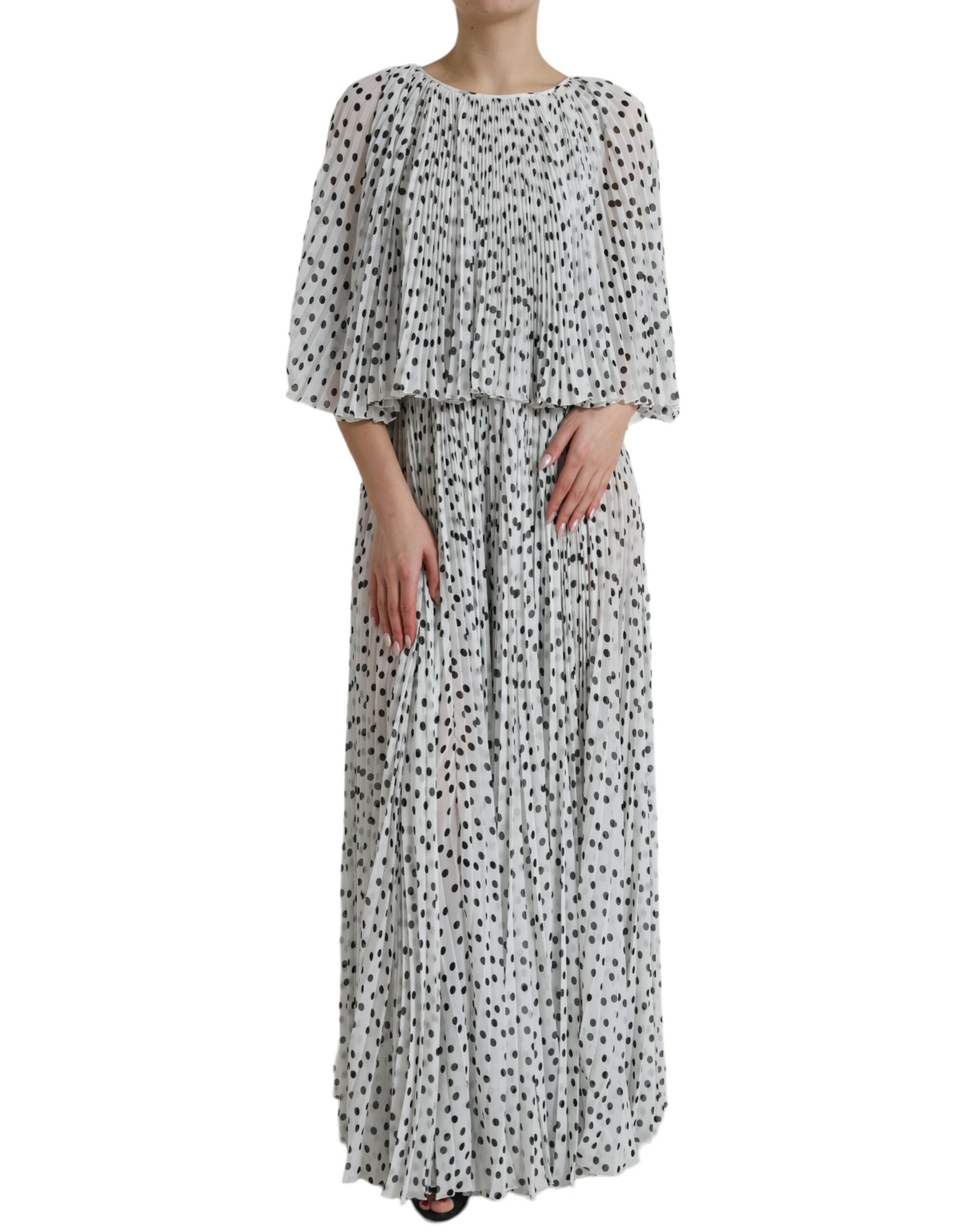 Robe maxi Dolce & Gabbana blanche à pois