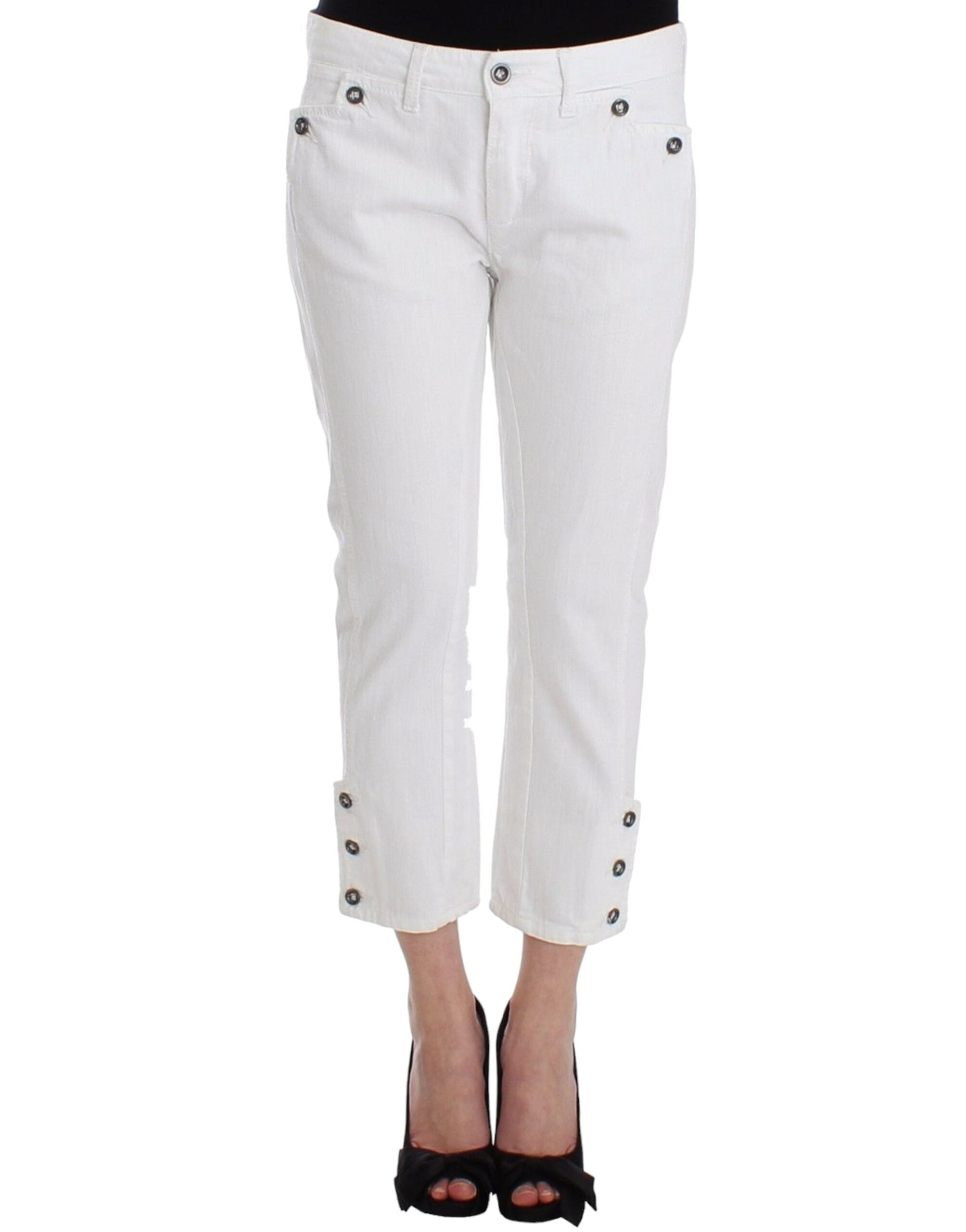 Jeans Ermanno Scervino cropped blancs