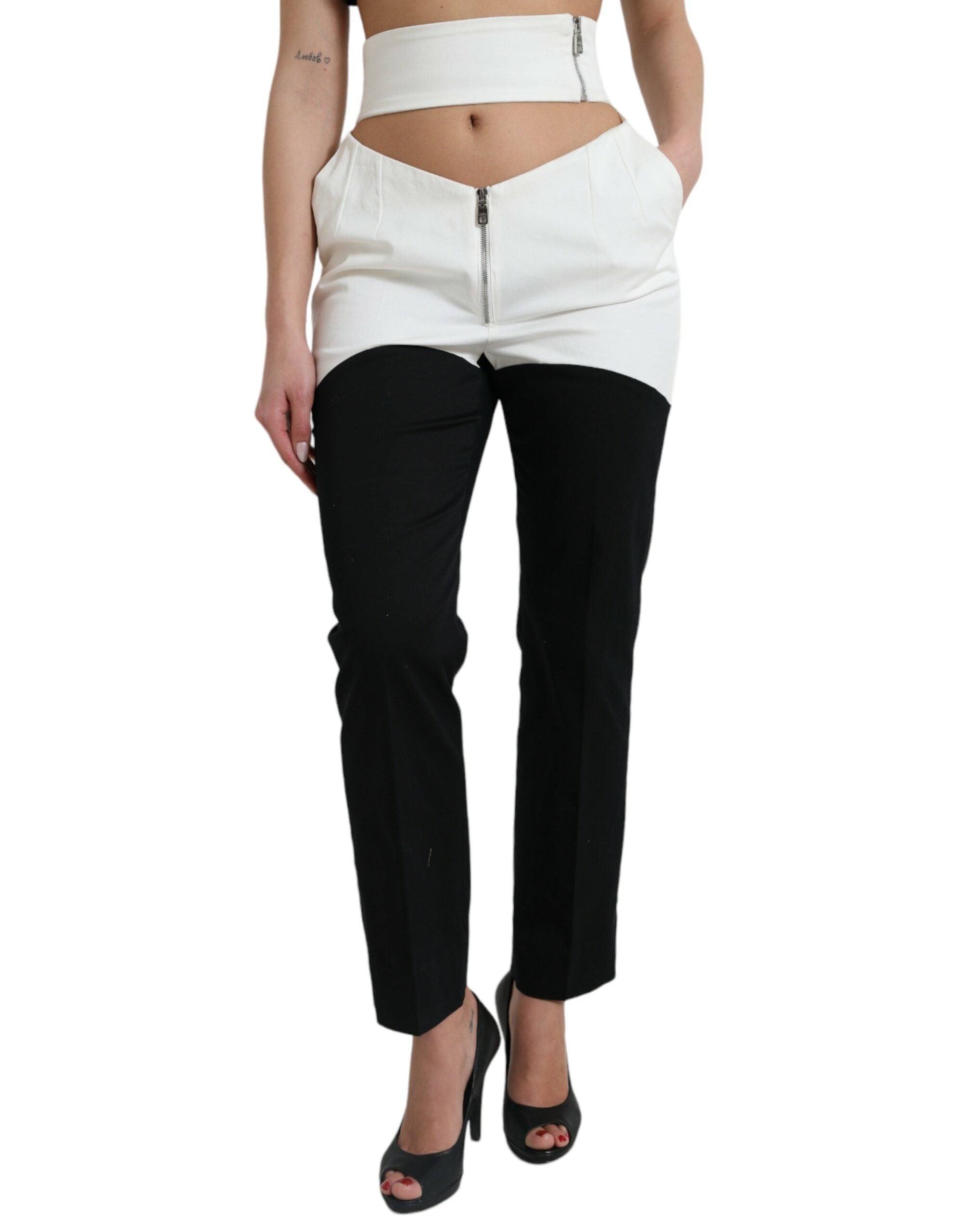 Pantalons Dolce & Gabbana taille haute noirs et blancs