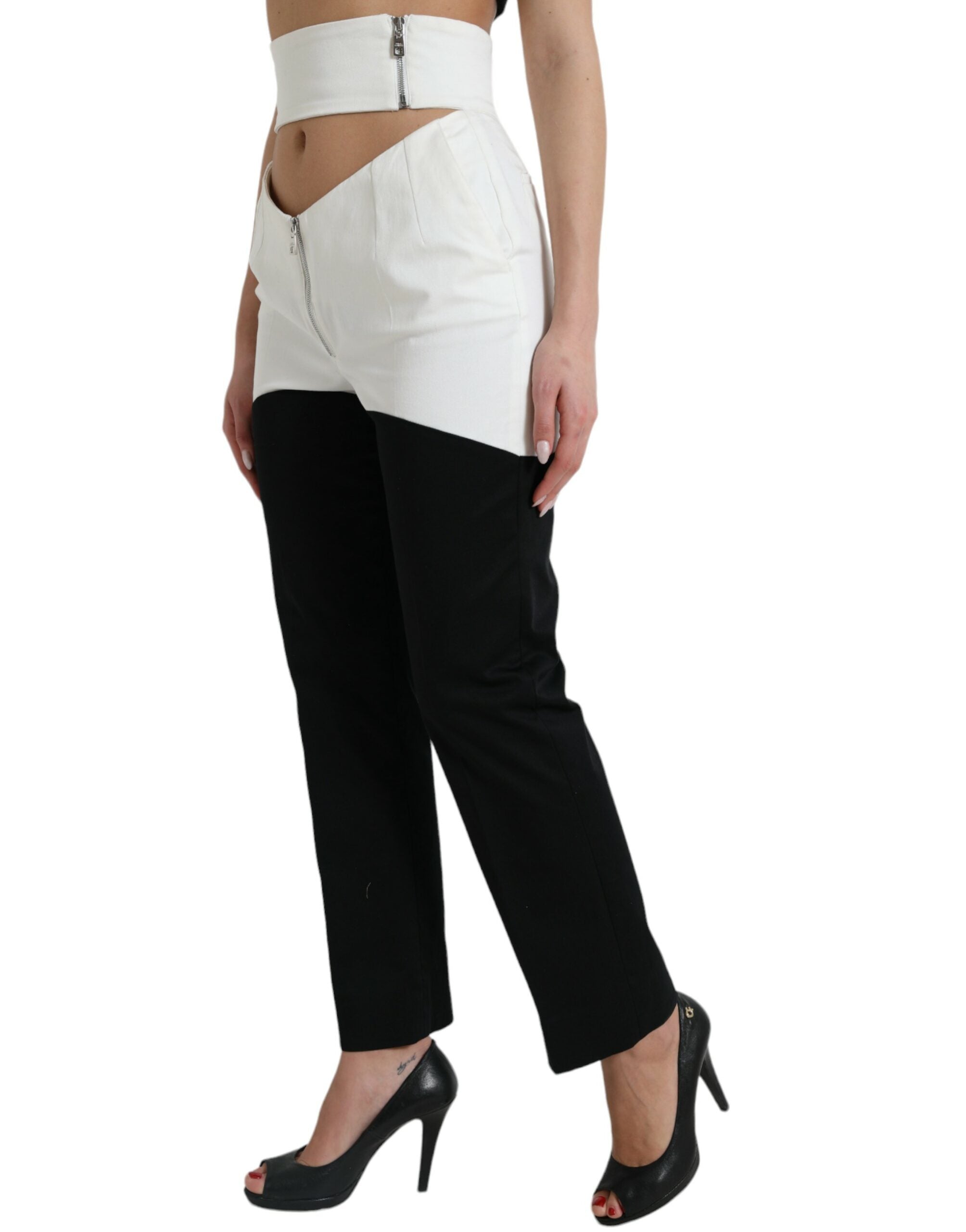 Pantalons Dolce & Gabbana taille haute noirs et blancs