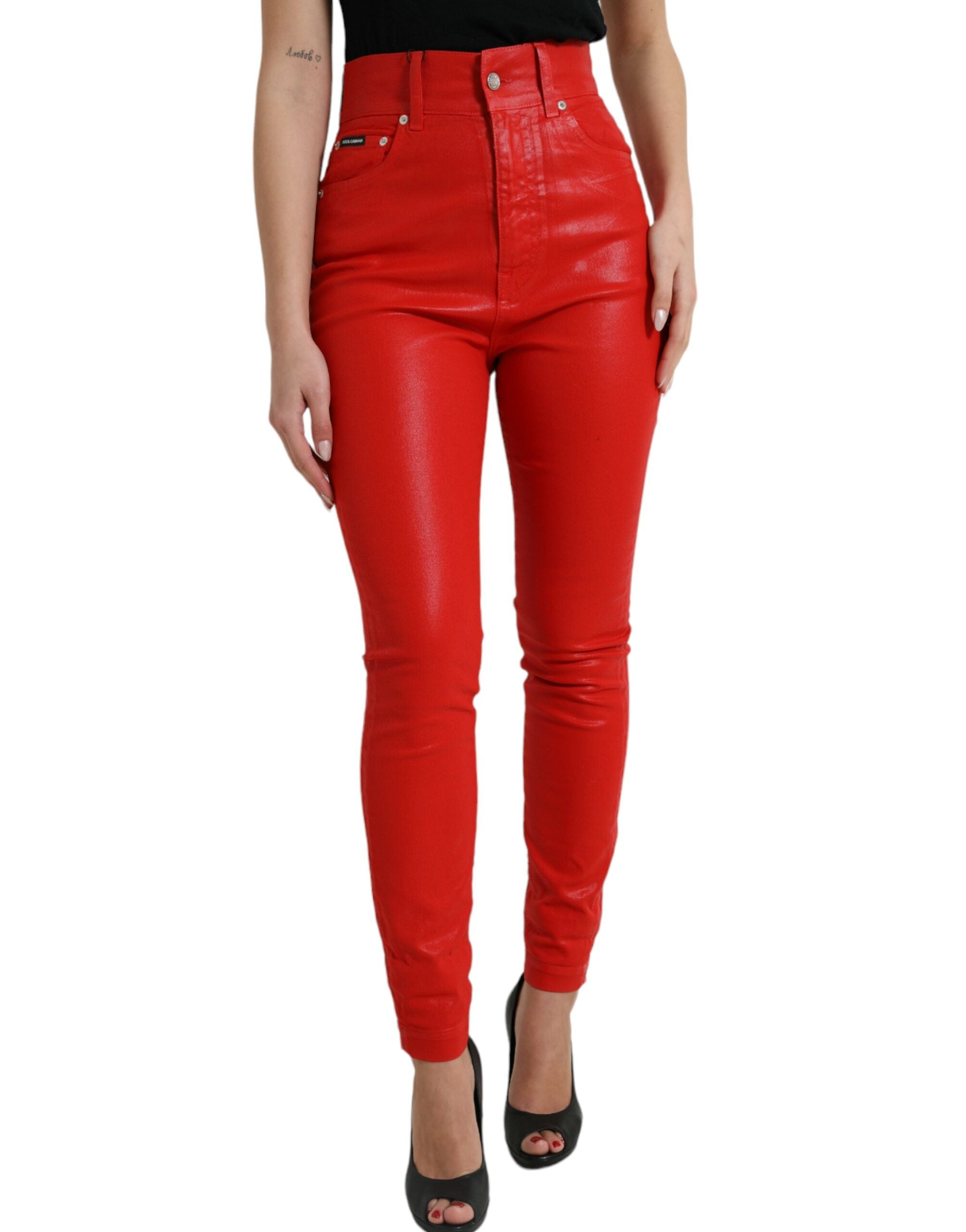 Jean DOLCE & GABBANA taille haute rouges