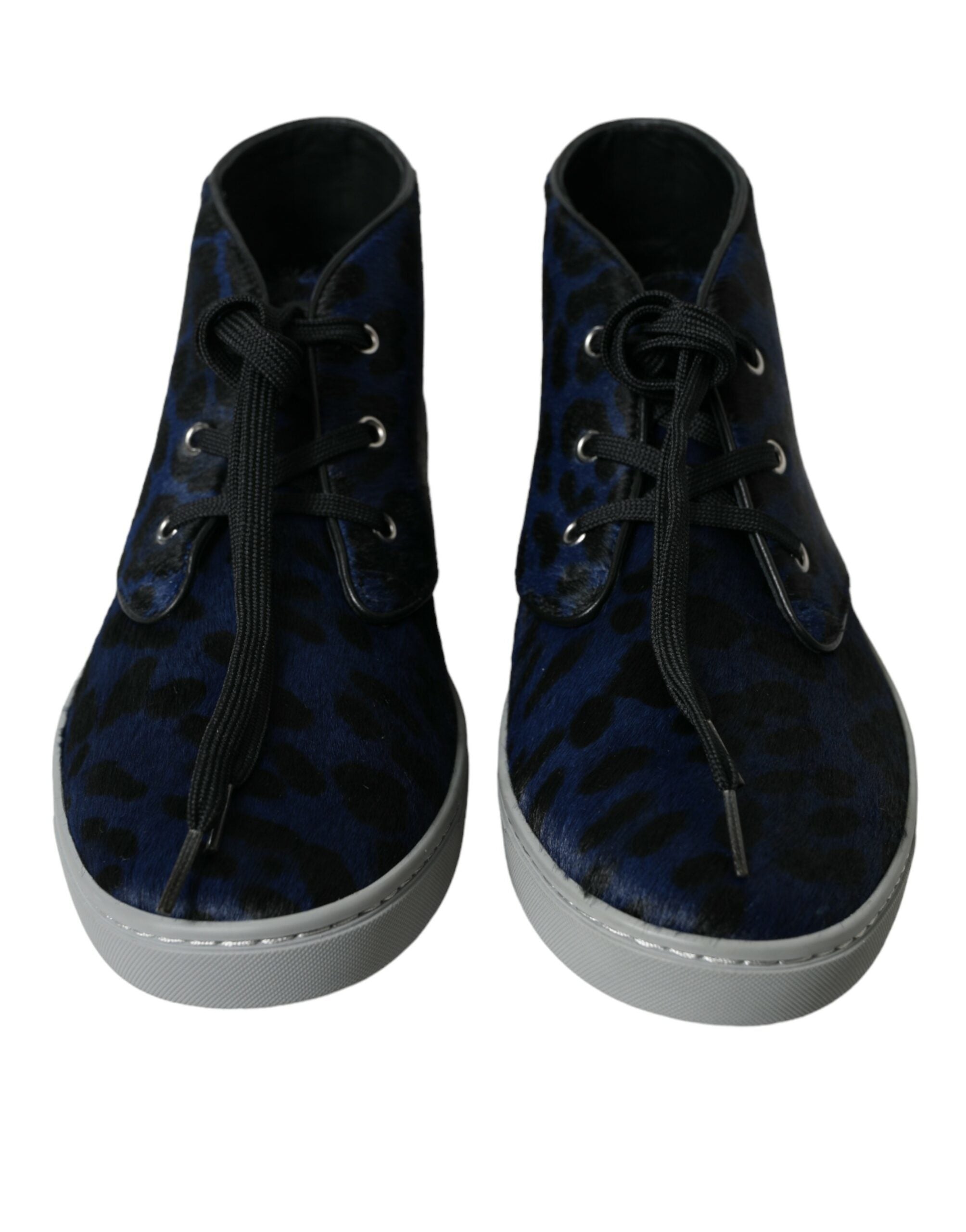 Baskets Dolce & Gabbana mid-top bleues léopard
