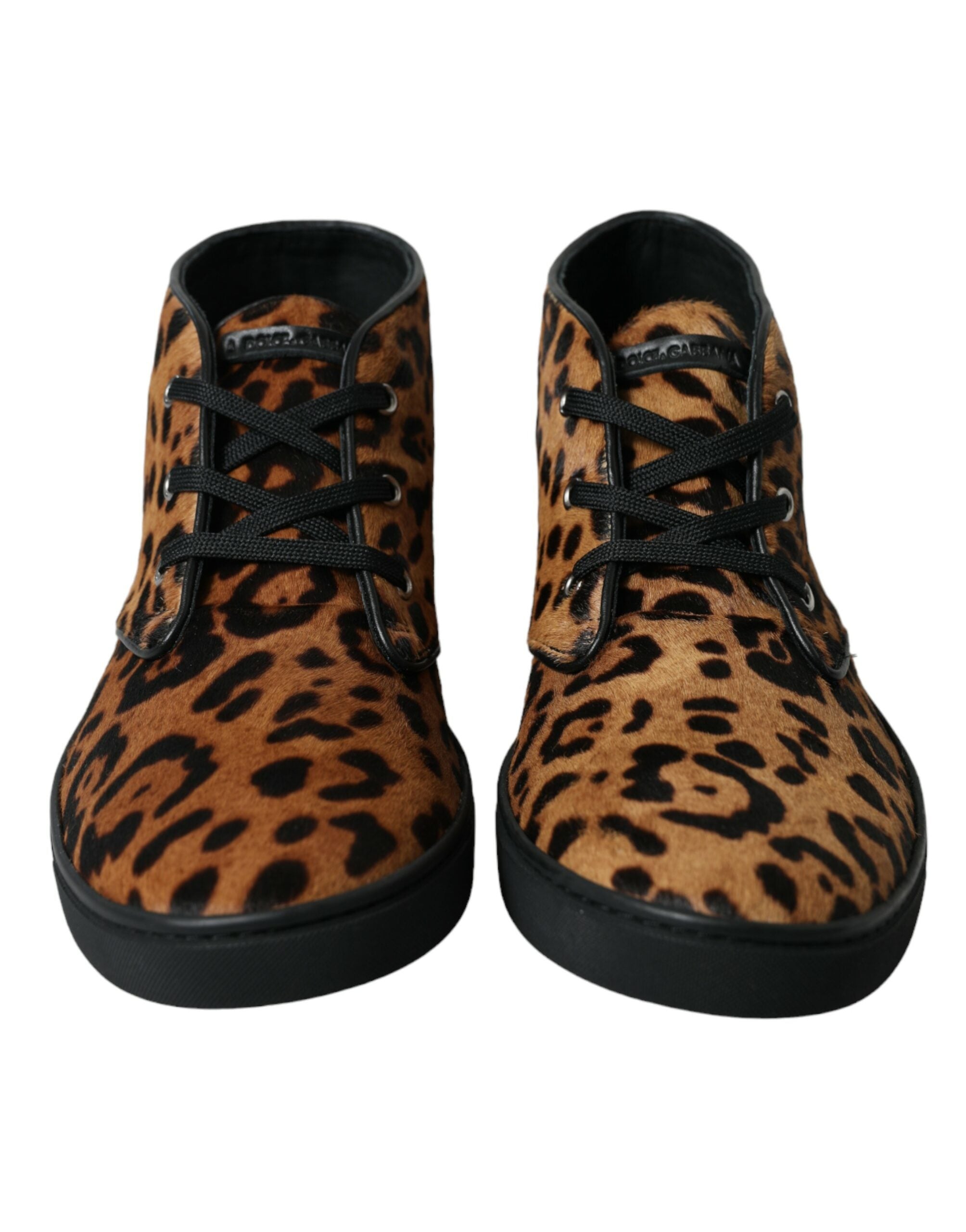 Baskets Dolce & Gabbana mi-hauteur imprimé léopard marron