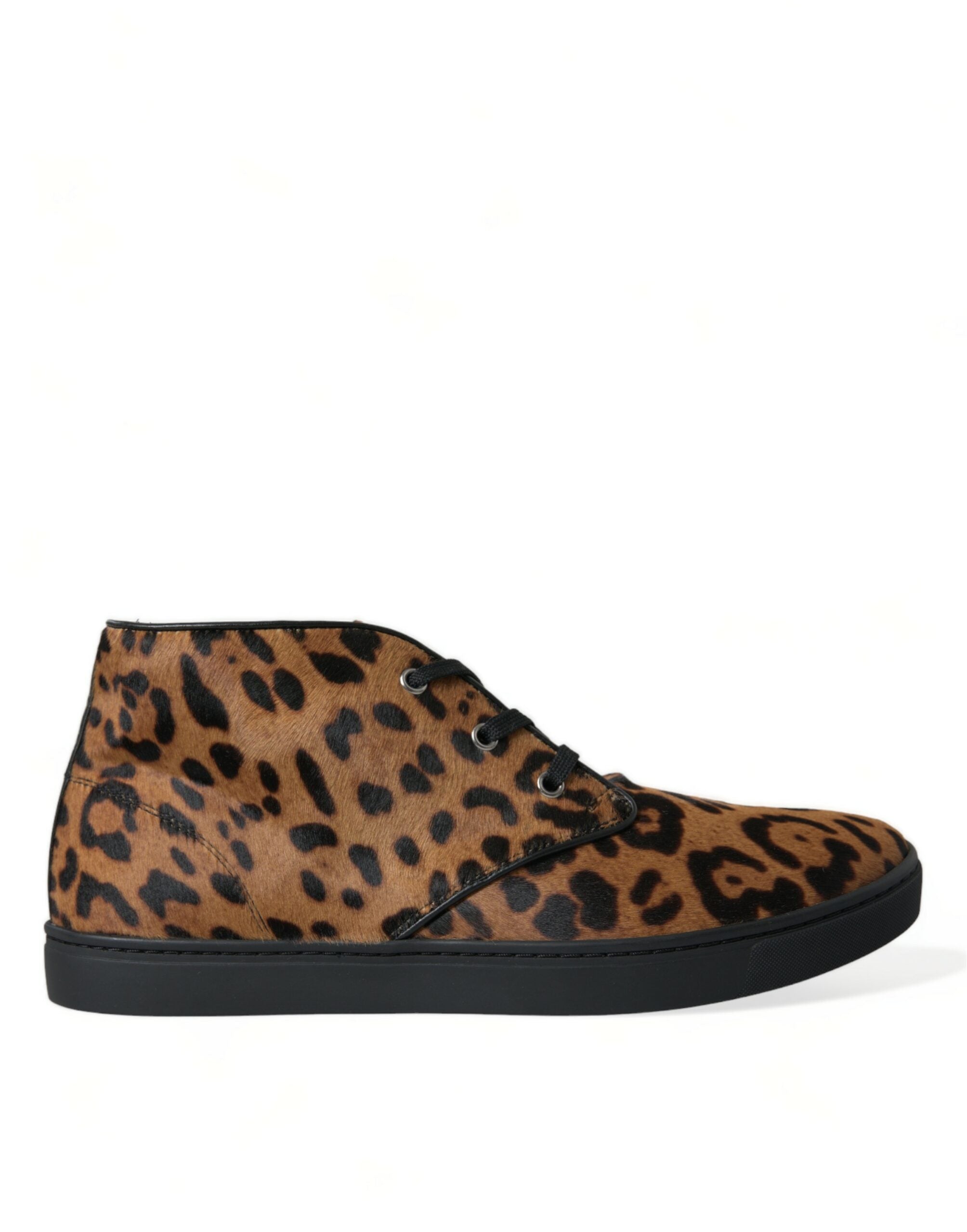 Baskets Dolce & Gabbana mi-hauteur imprimé léopard marron