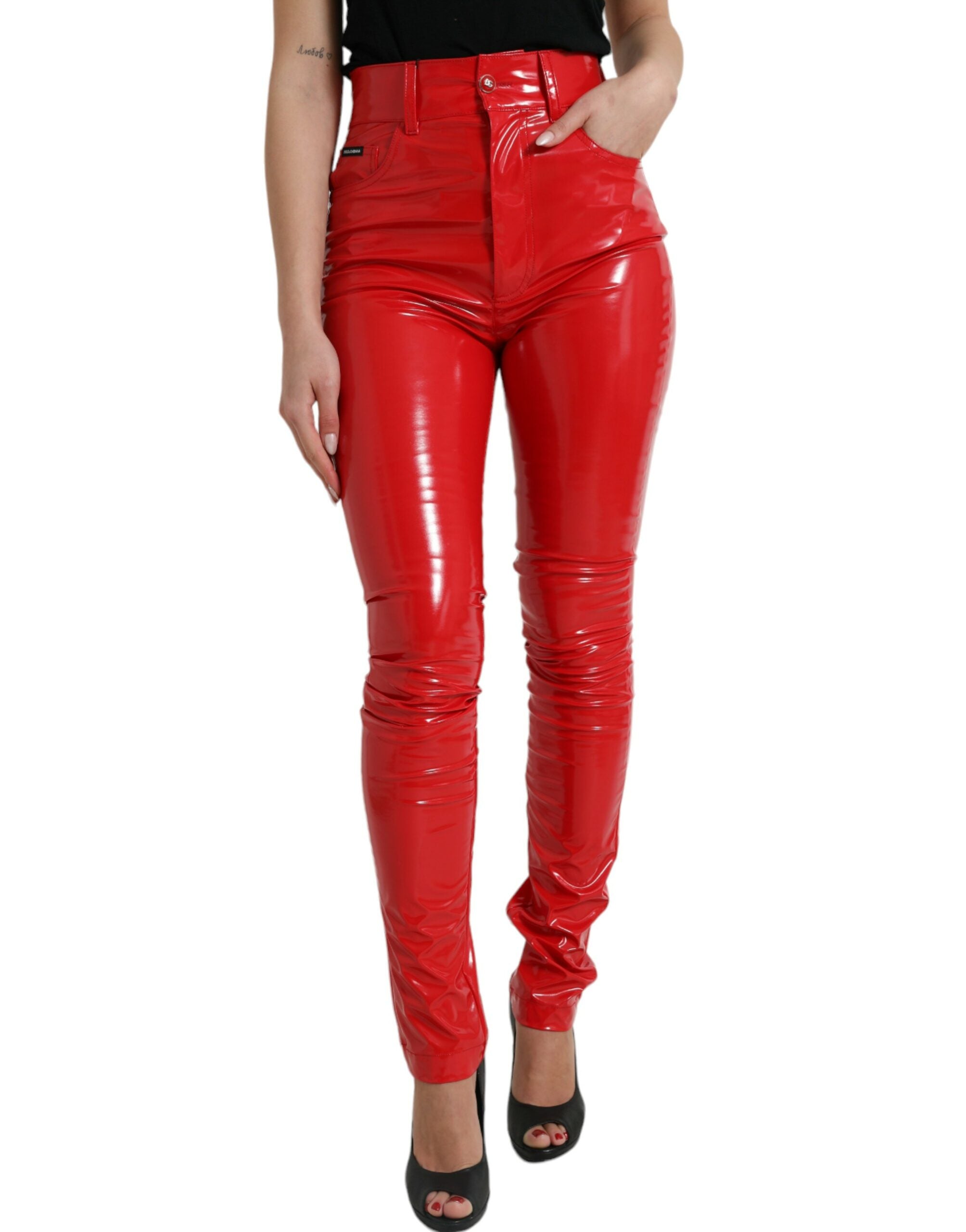 Pantalon Dolce & Gabbana skinny rouge