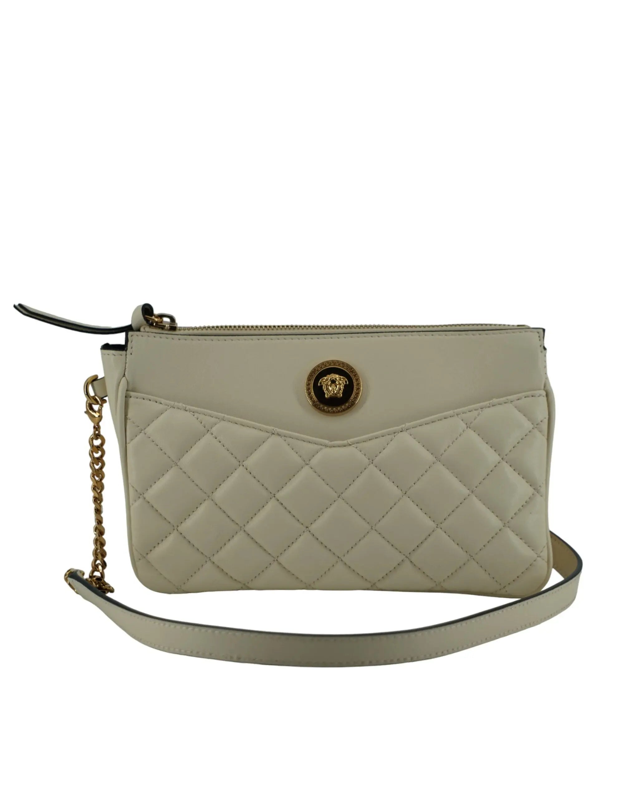 Pochette Versace Pouch cuir blanc Versace