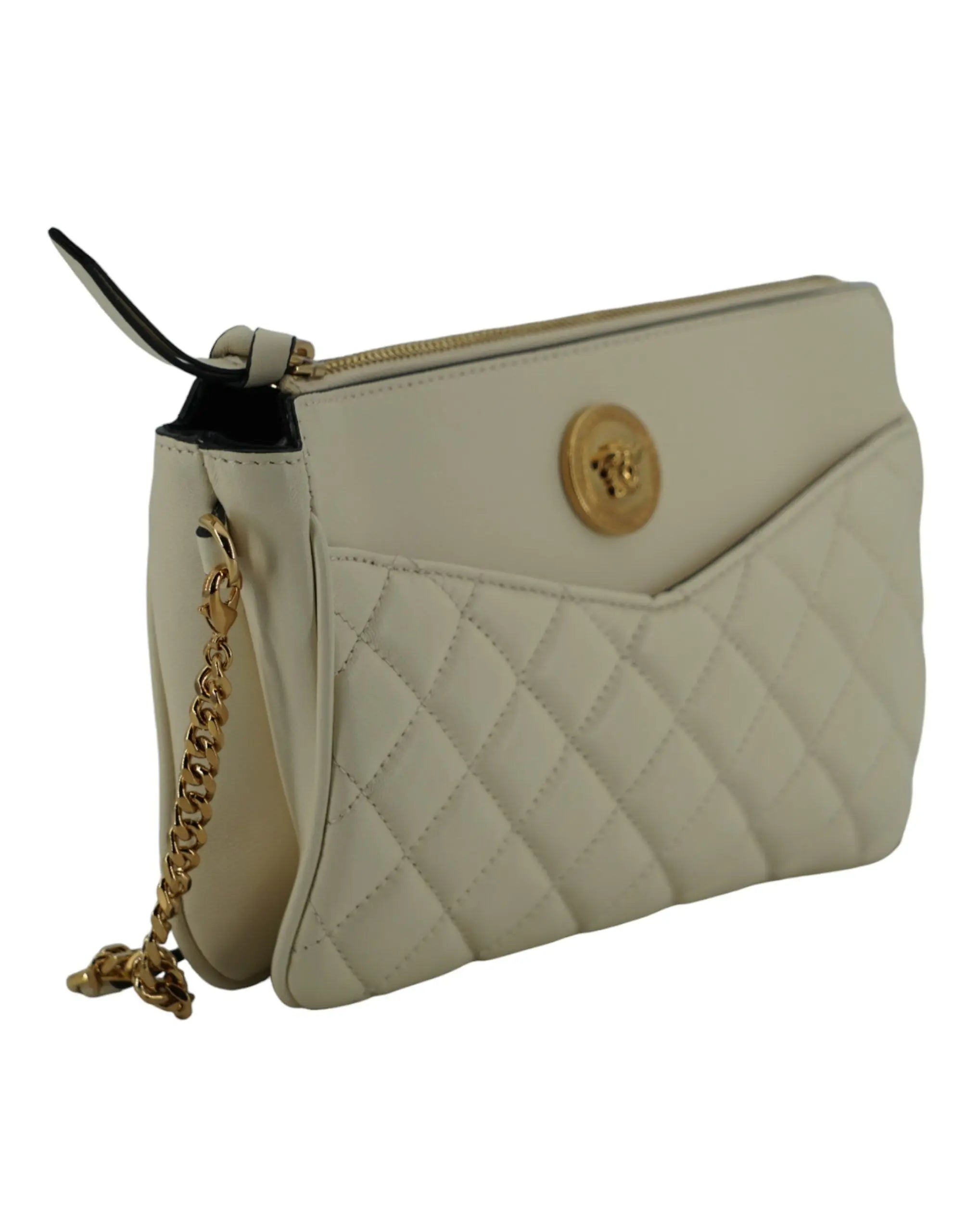 Pochette Versace Pouch cuir blanc Versace