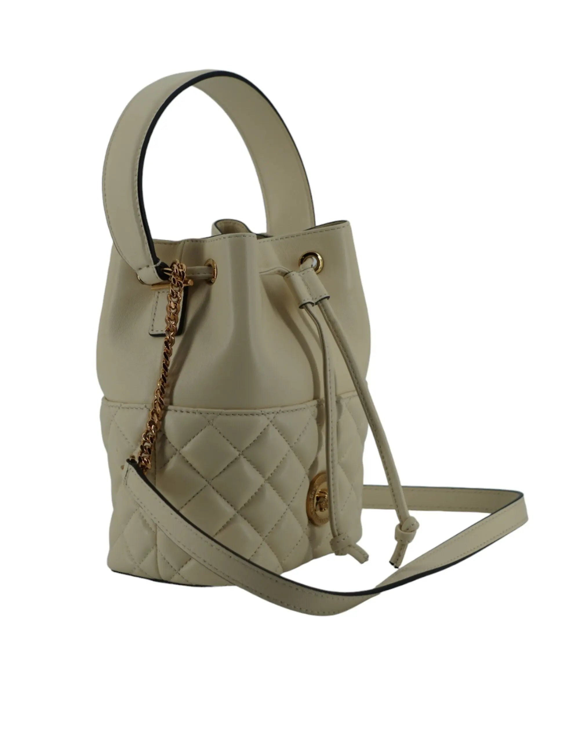 Sac seau Versace en cuir blanc Versace