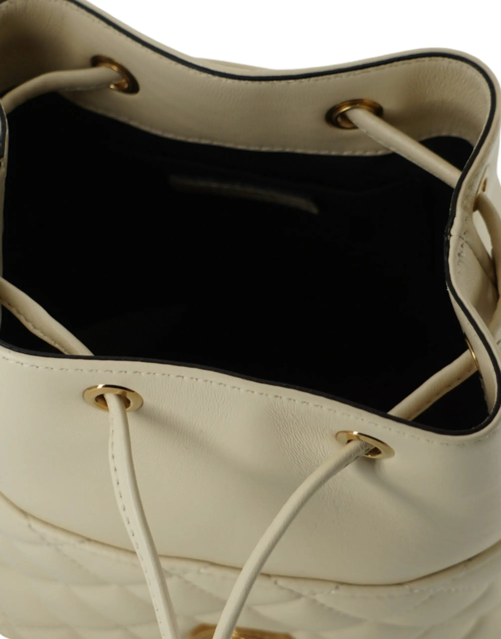 Sac seau Versace en cuir blanc Versace