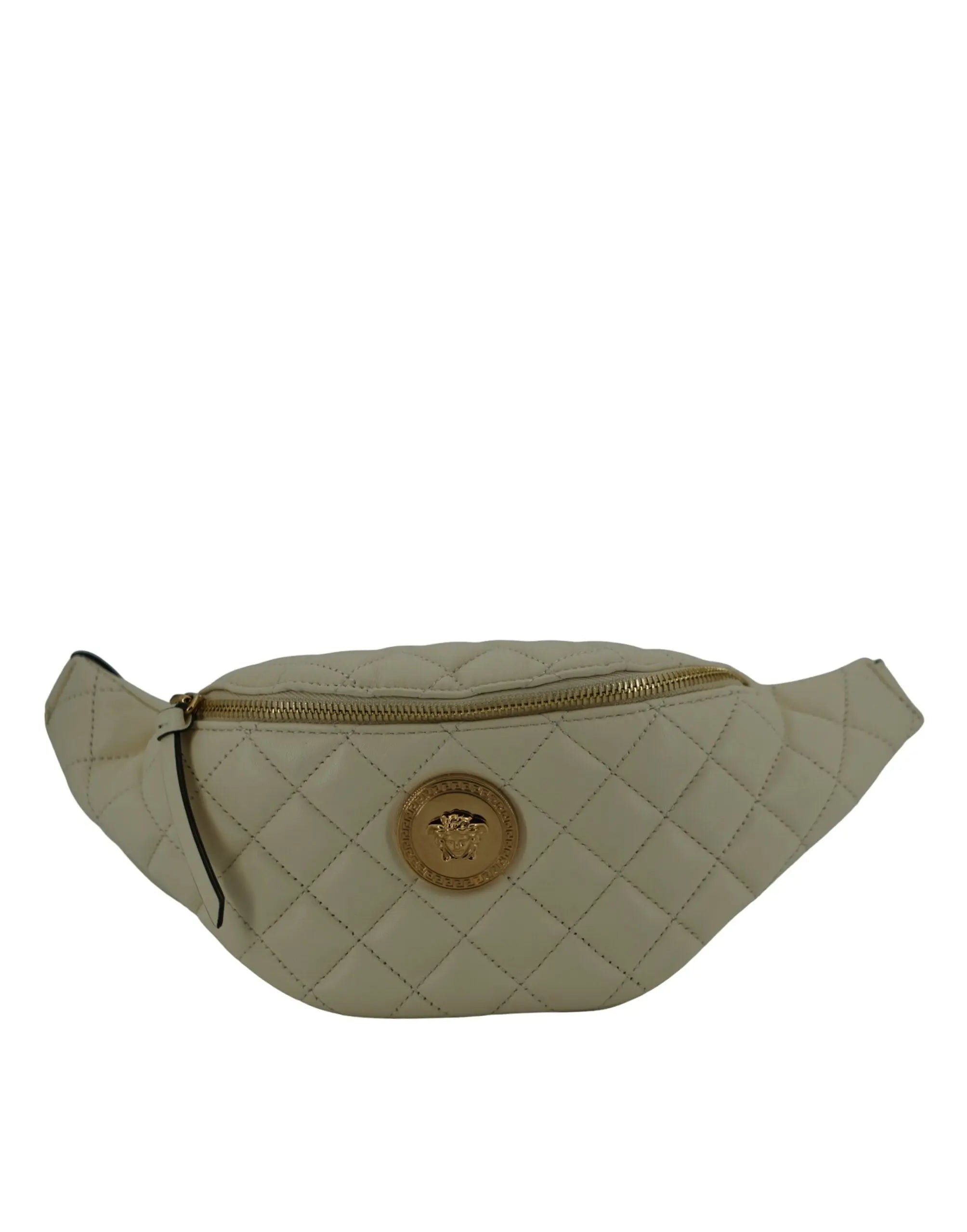 Sac banane Versace en cuir blanc Versace