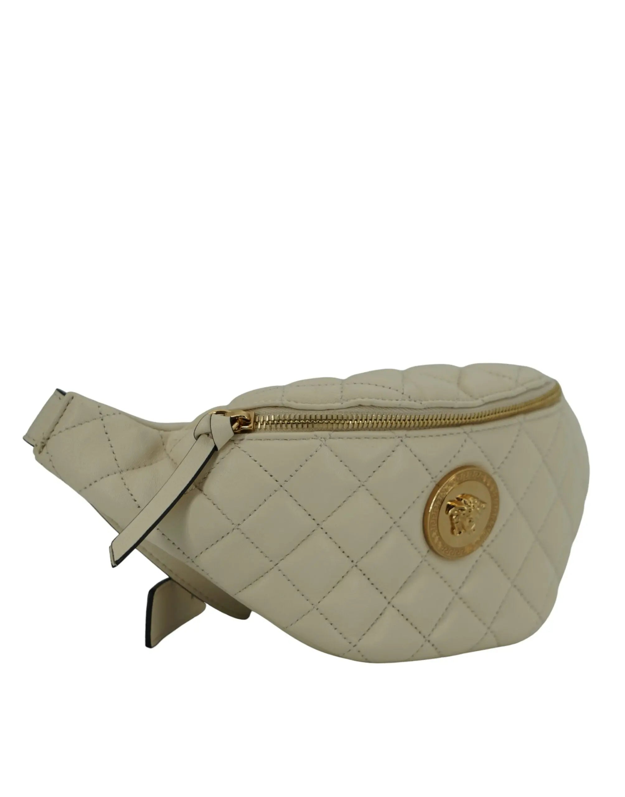 Sac banane Versace en cuir blanc Versace
