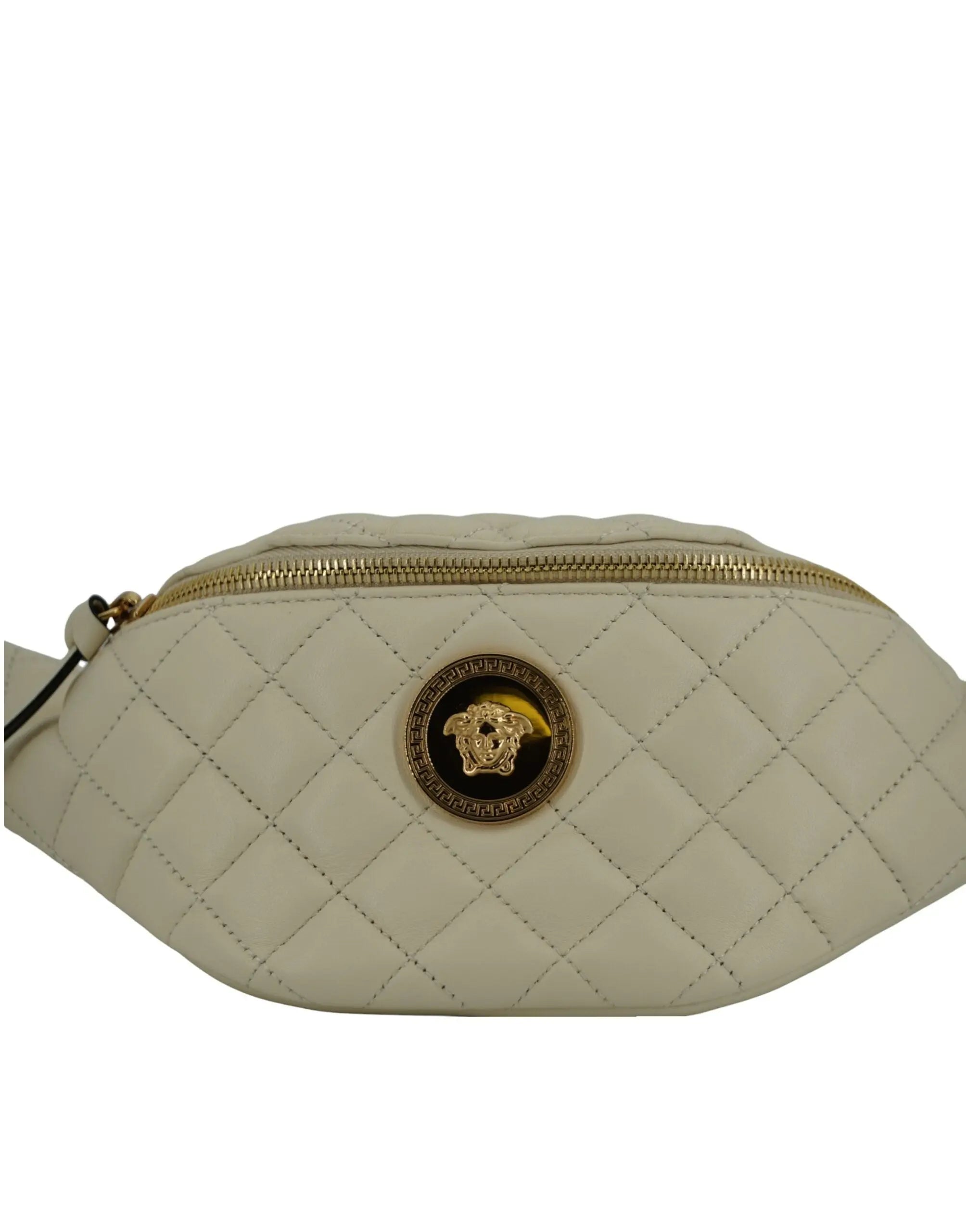 Sac banane Versace en cuir blanc Versace
