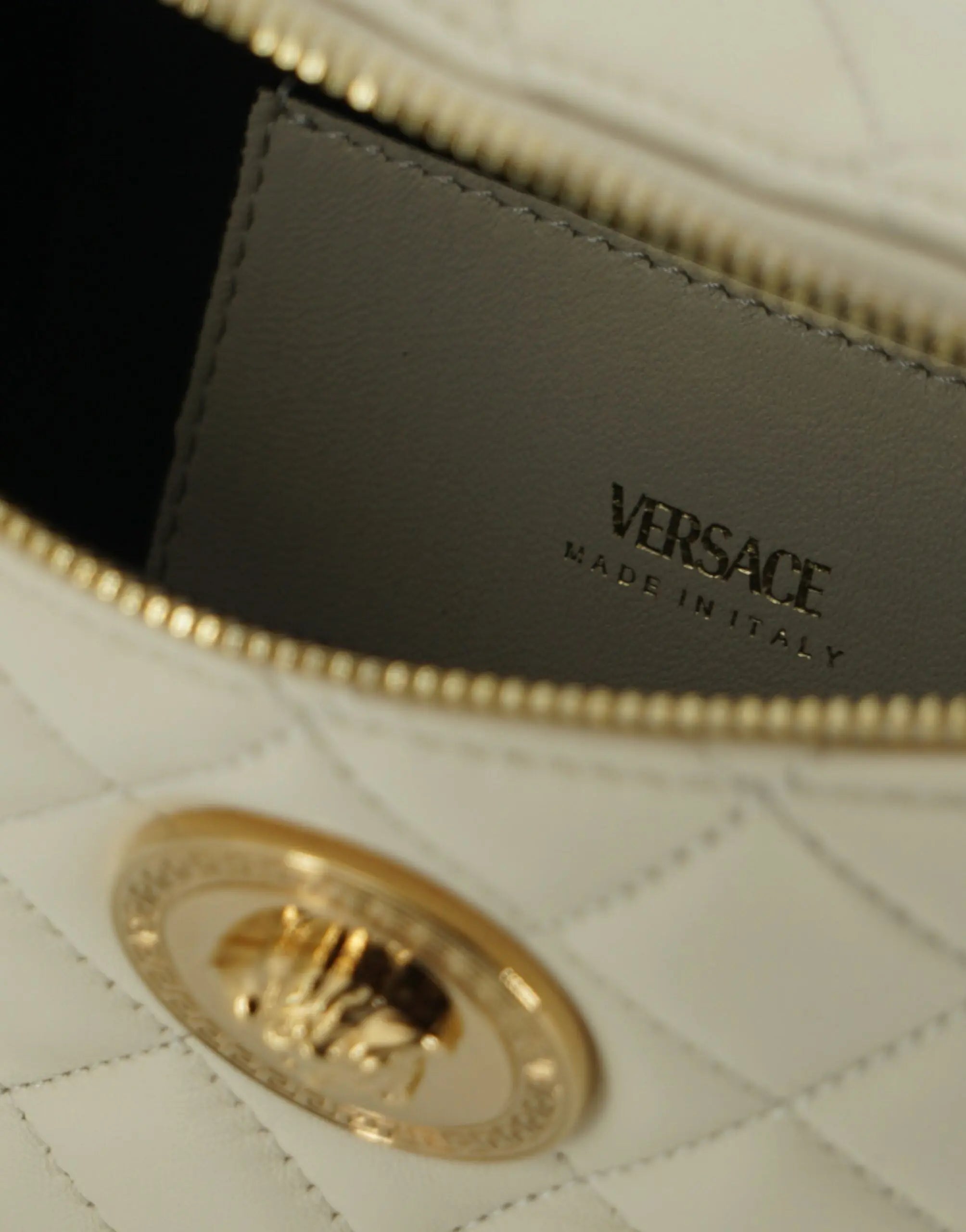 Sac banane Versace en cuir blanc Versace