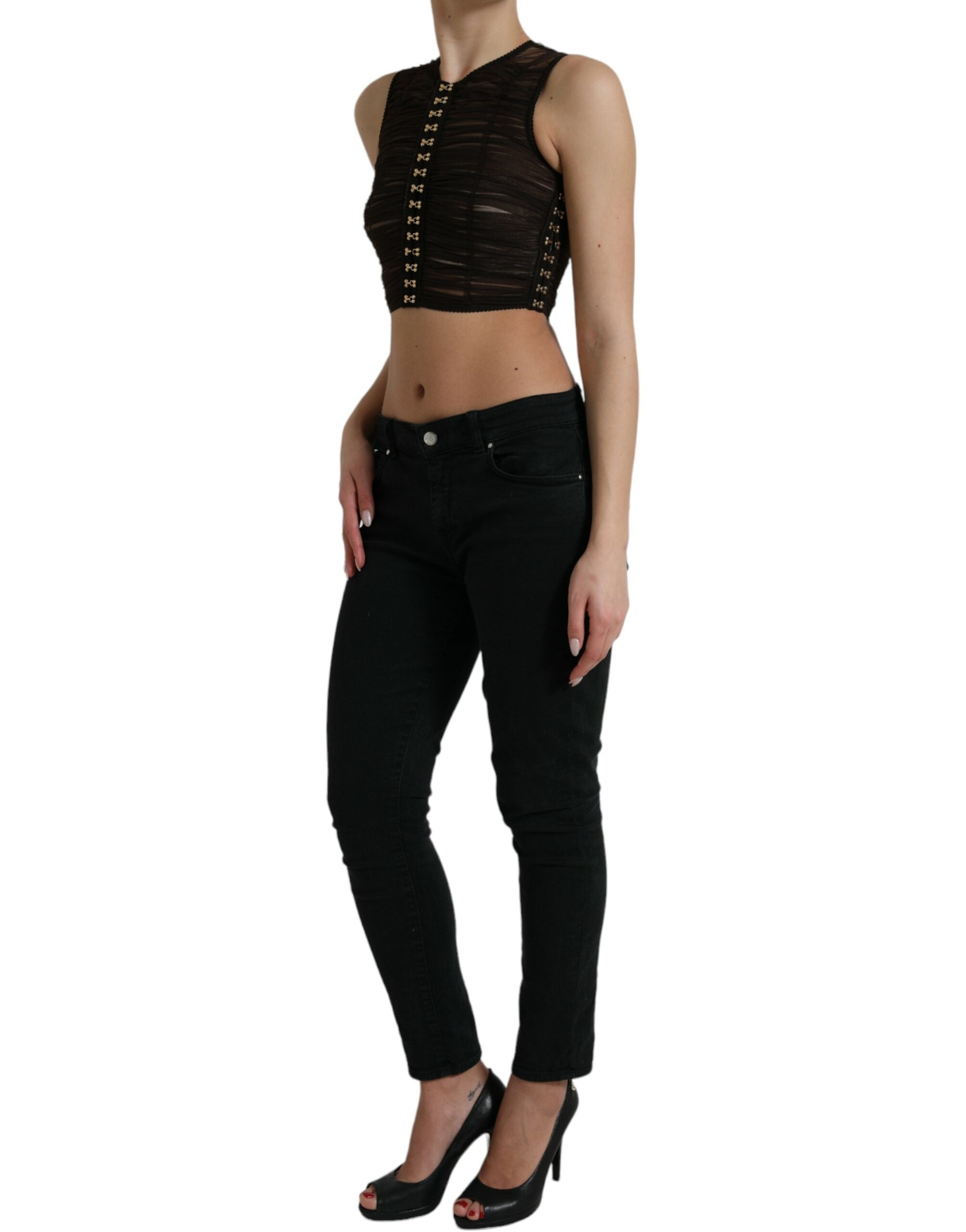Top Dolce & Gabbana cropped marron