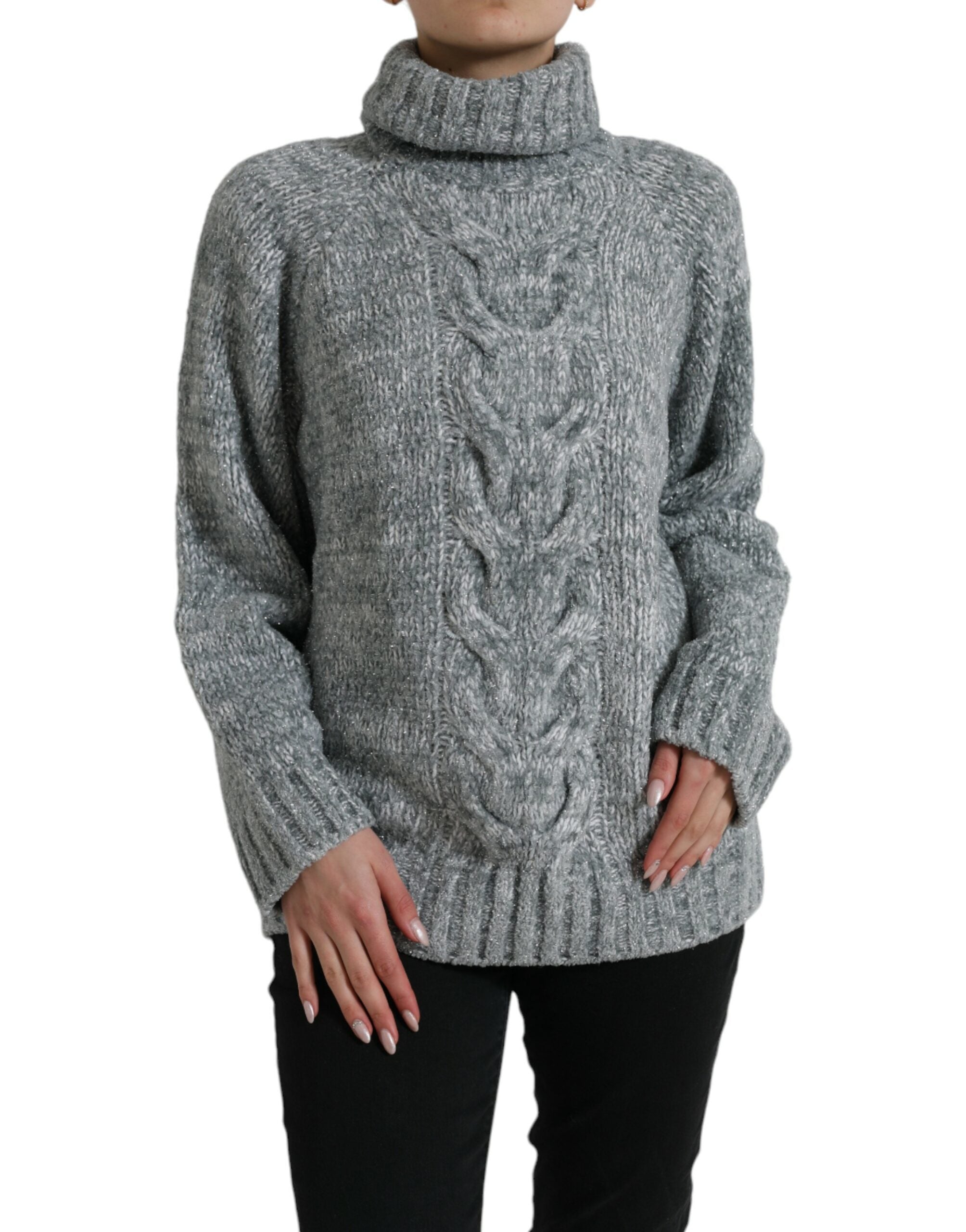 Pull DOLCE & GABBANA col roulé gris
