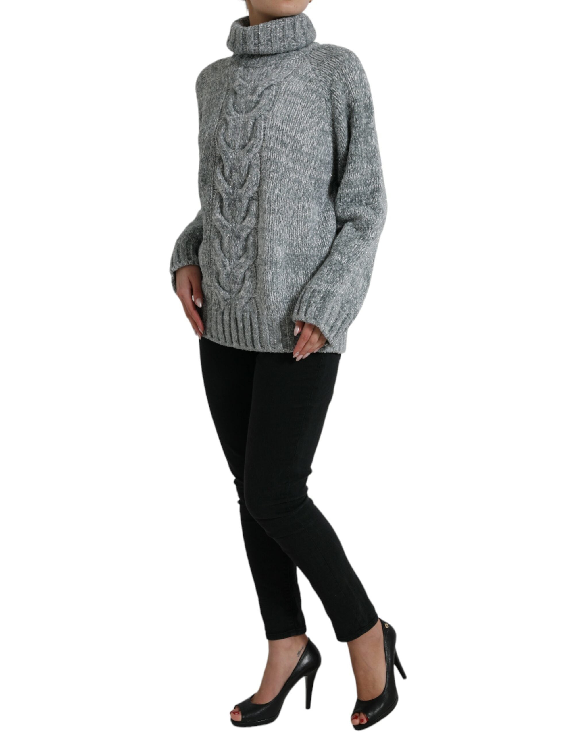 Pull DOLCE & GABBANA col roulé gris