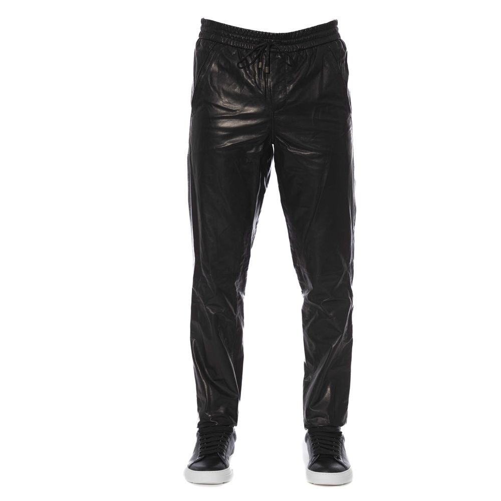 Pantalon Trussardi en cuir noirs