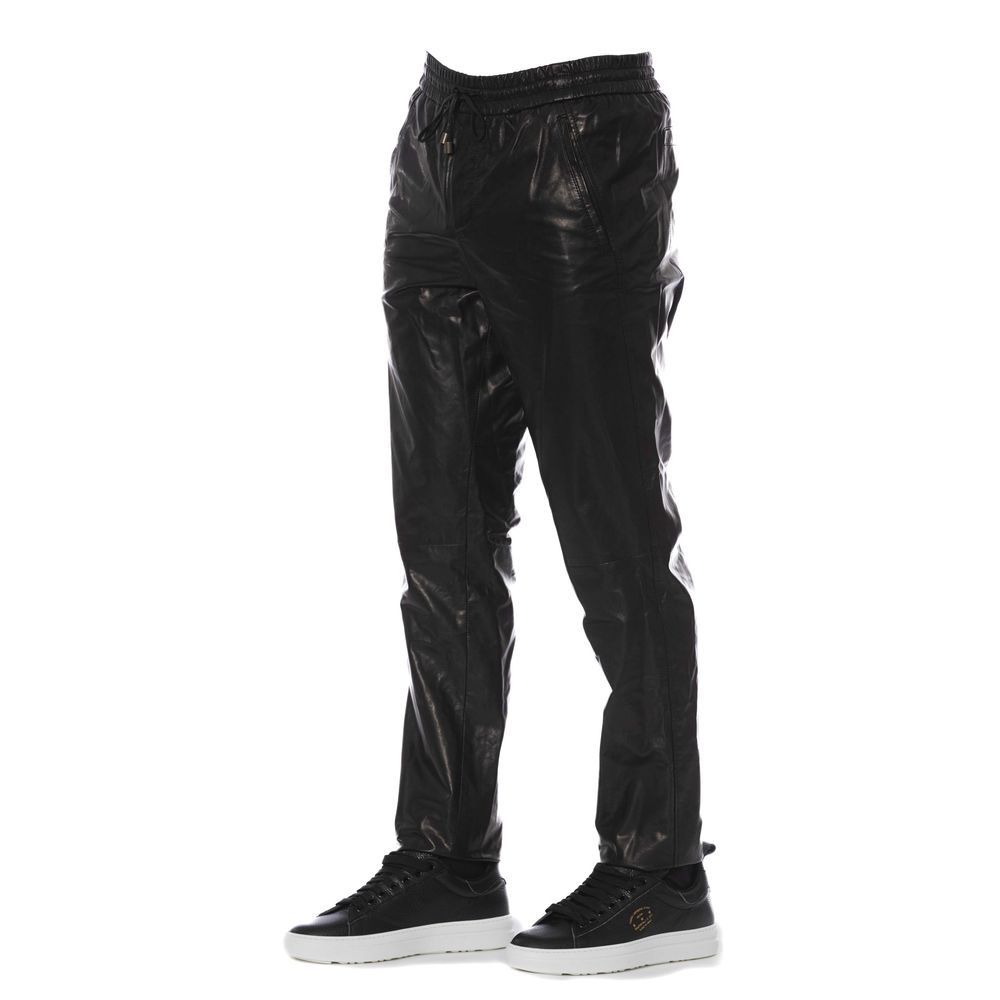 Pantalon Trussardi en cuir noirs