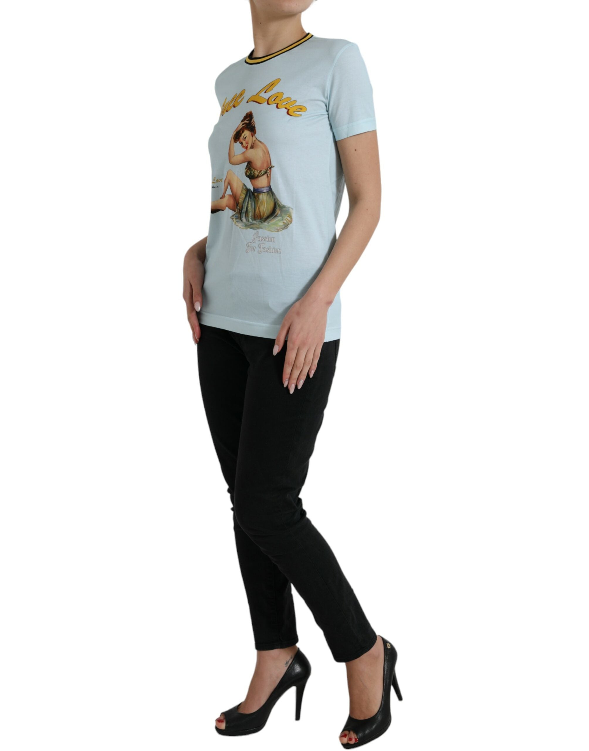 T-shirt Dolce & Gabbana Free Love bleu clair