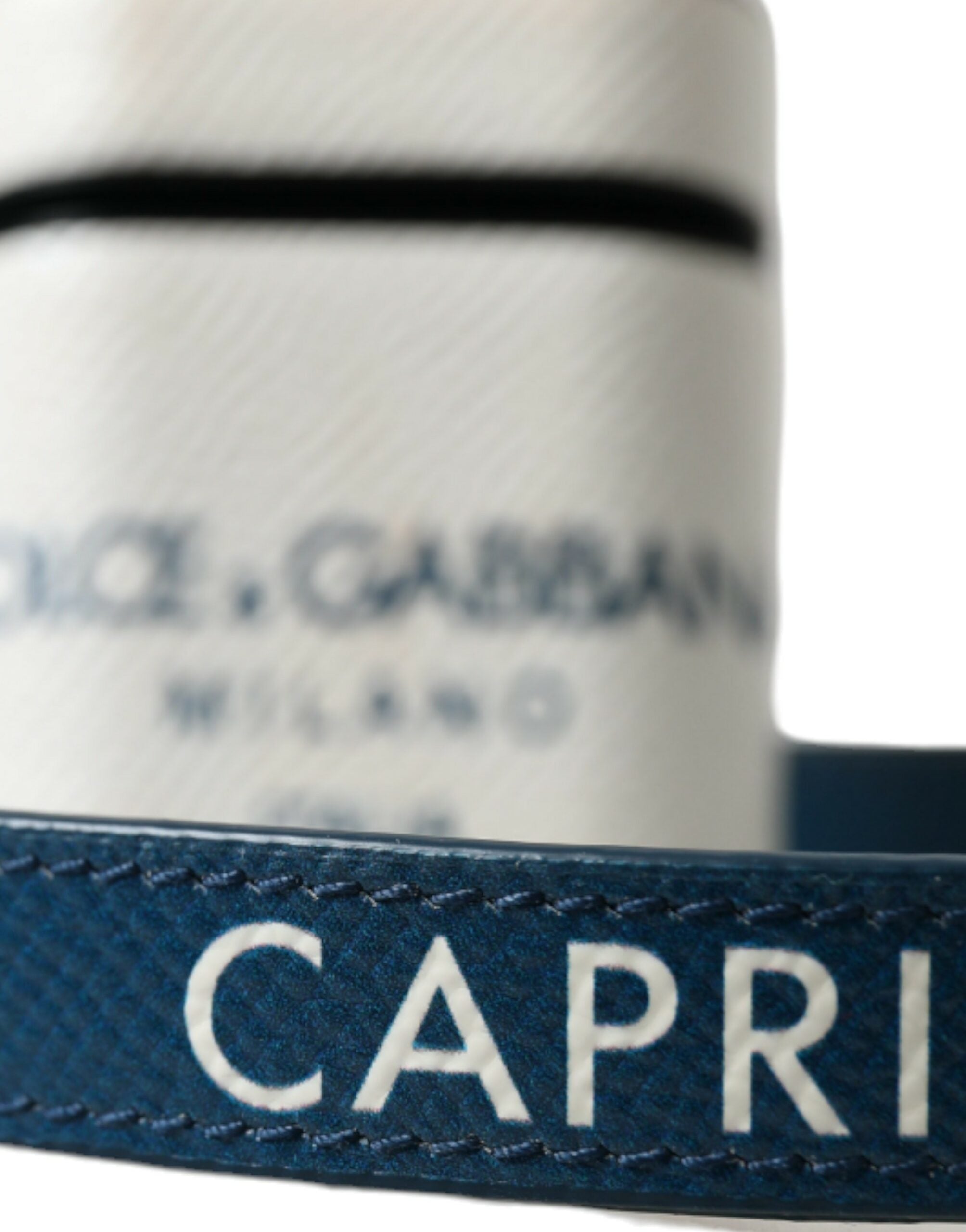 Coque Dolce & Gabbana pour Airpods blanche bleue