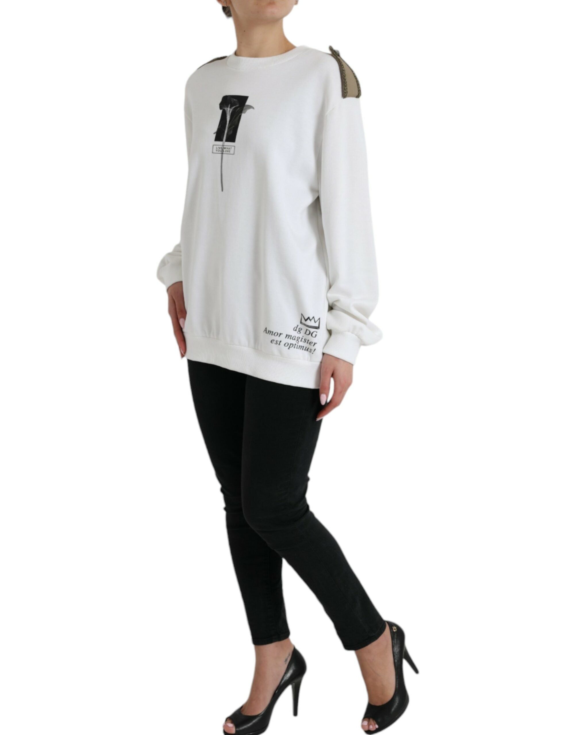 Pull Dolce & Gabbana motif floral blanc et noir