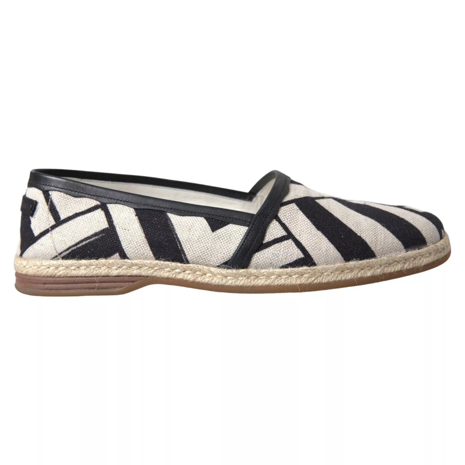 Espadrilles Dolce & Gabbana rayées noires et blanches