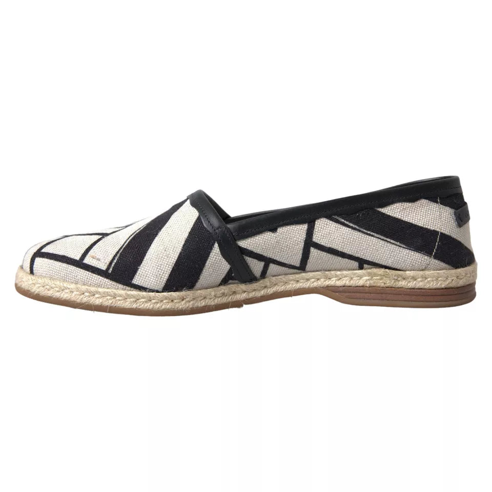 Espadrilles Dolce & Gabbana rayées noires et blanches