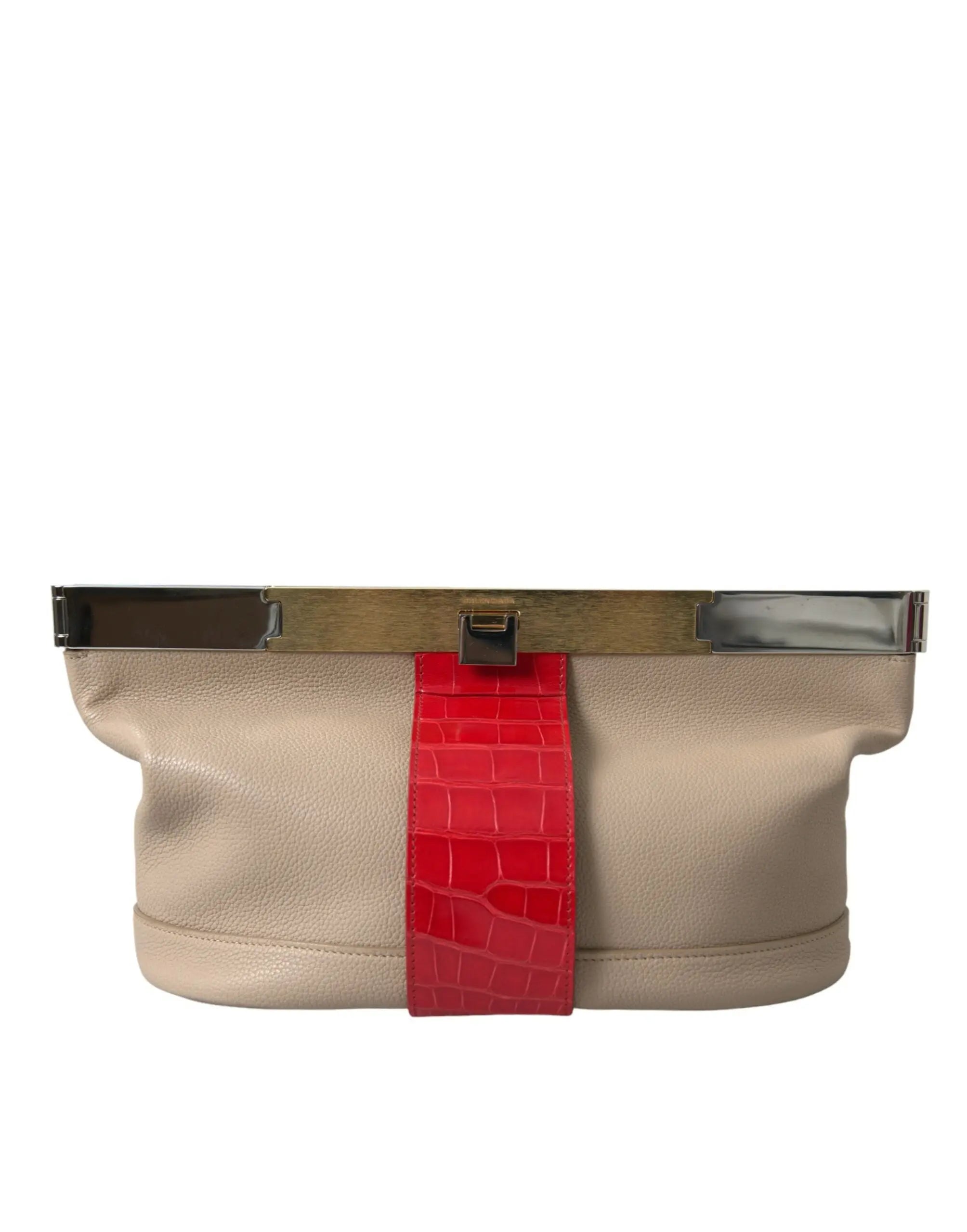 Pochette Balenciaga bicolore beige et rouge Balenciaga