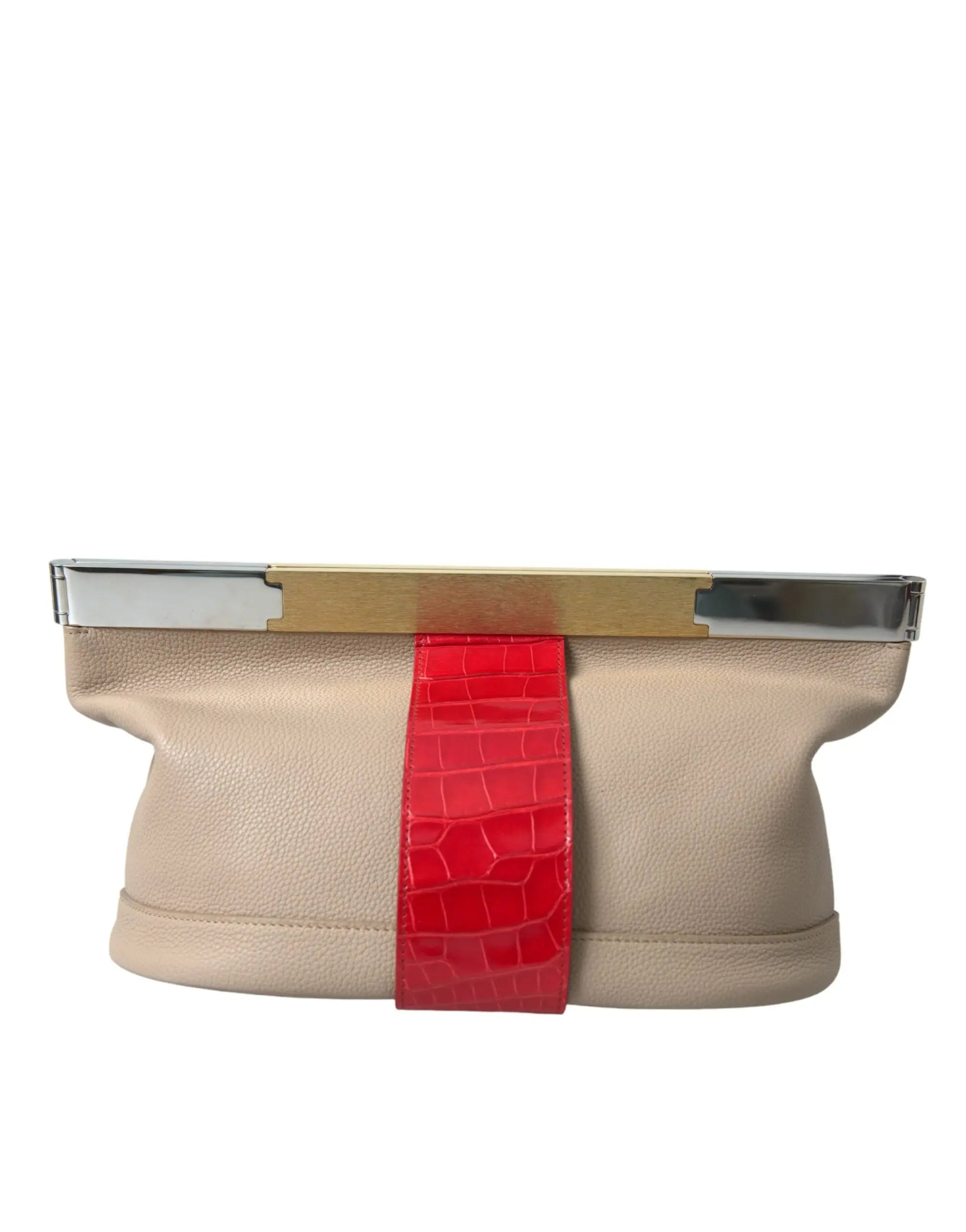 Pochette Balenciaga bicolore beige et rouge Balenciaga