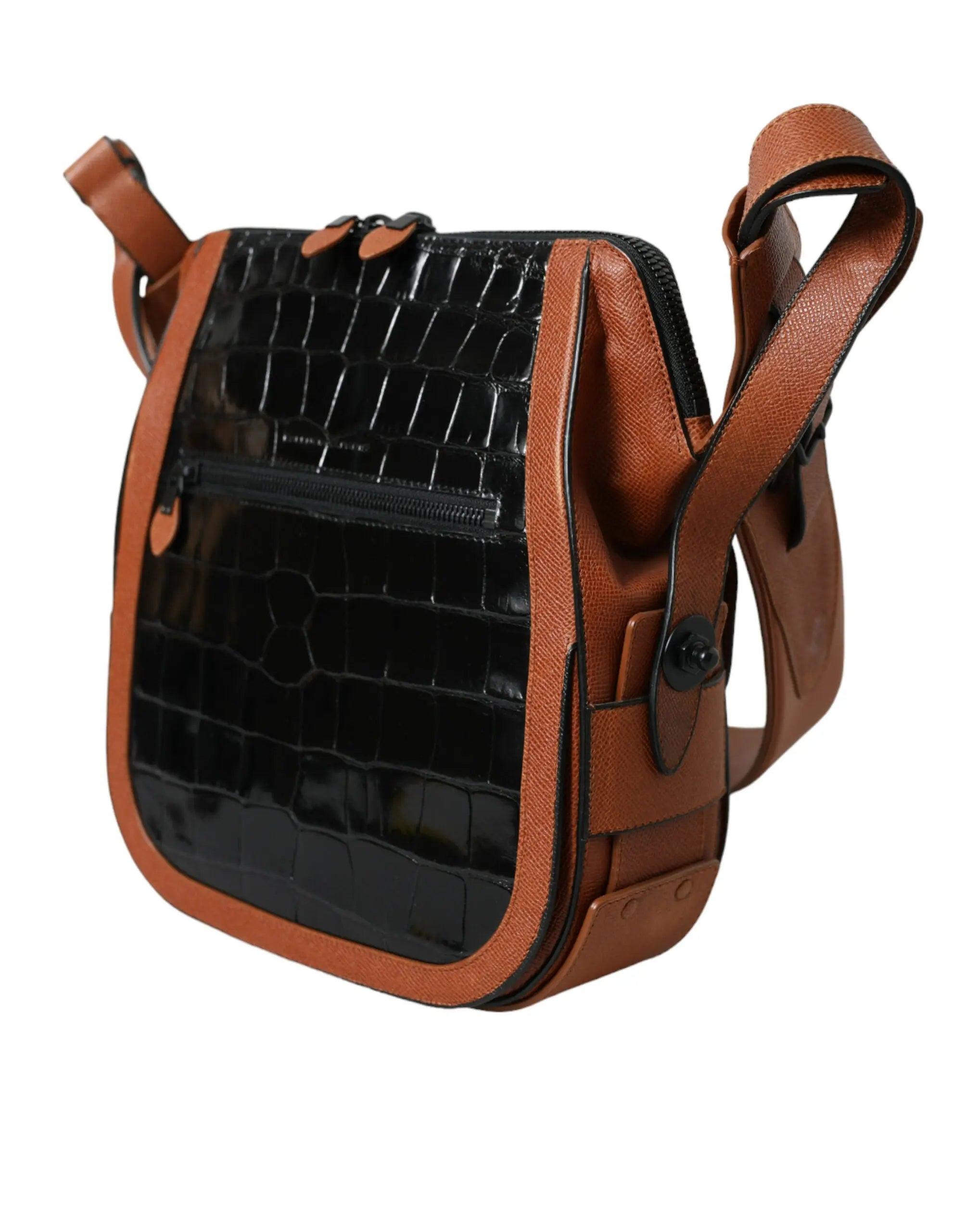 Sac bandoulière Balenciaga Exotic Skin noir et marron Balenciaga