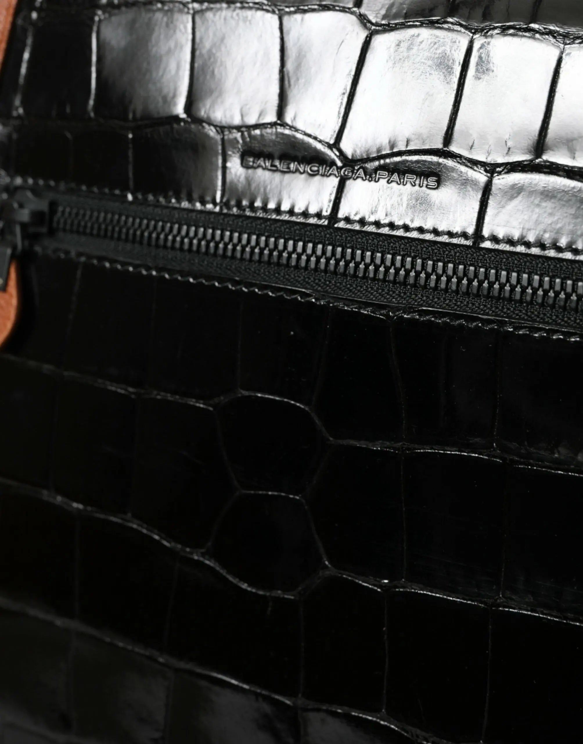 Sac bandoulière Balenciaga Exotic Skin noir et marron Balenciaga