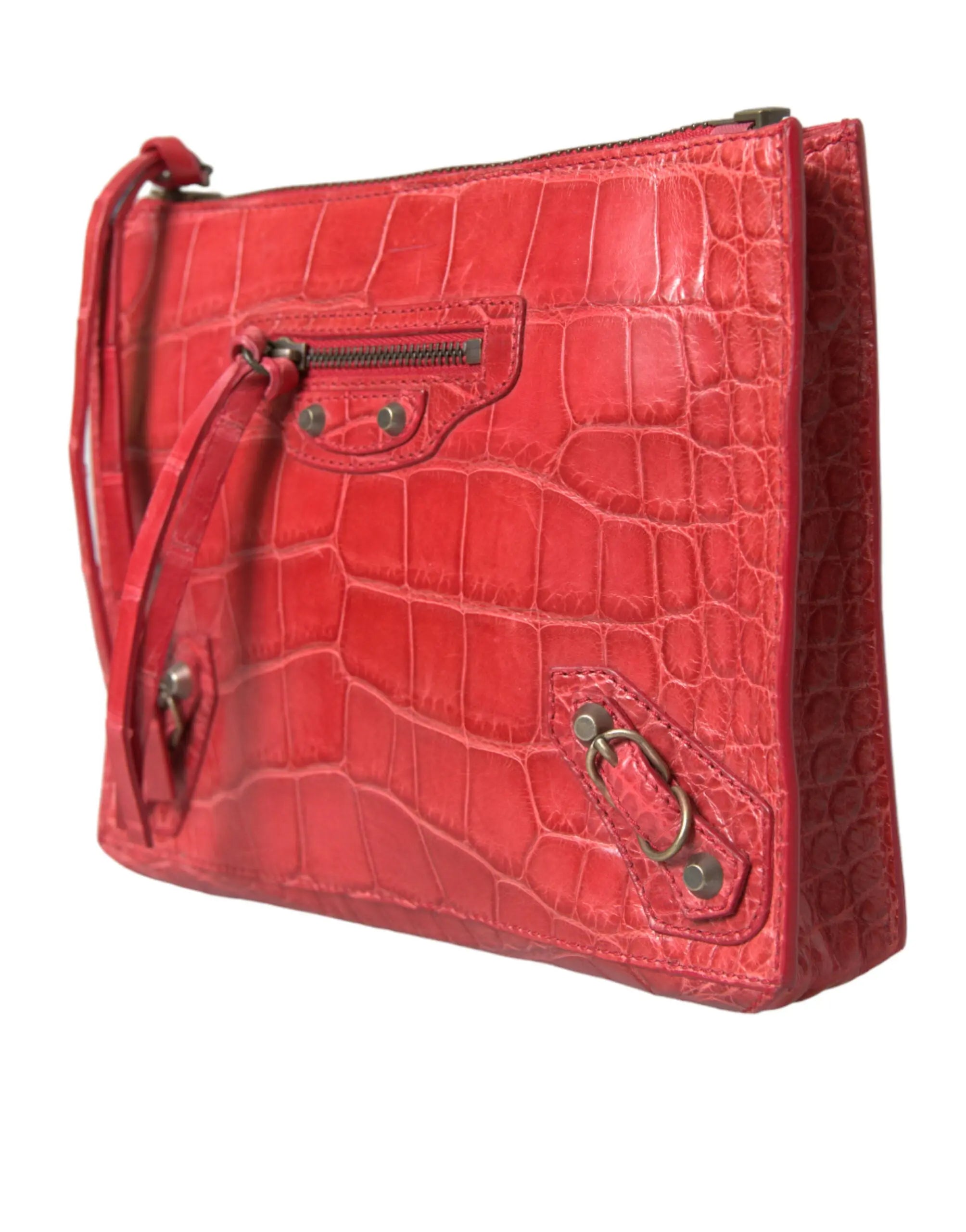 Pochette Balenciaga Classic Pouch rouge Balenciaga