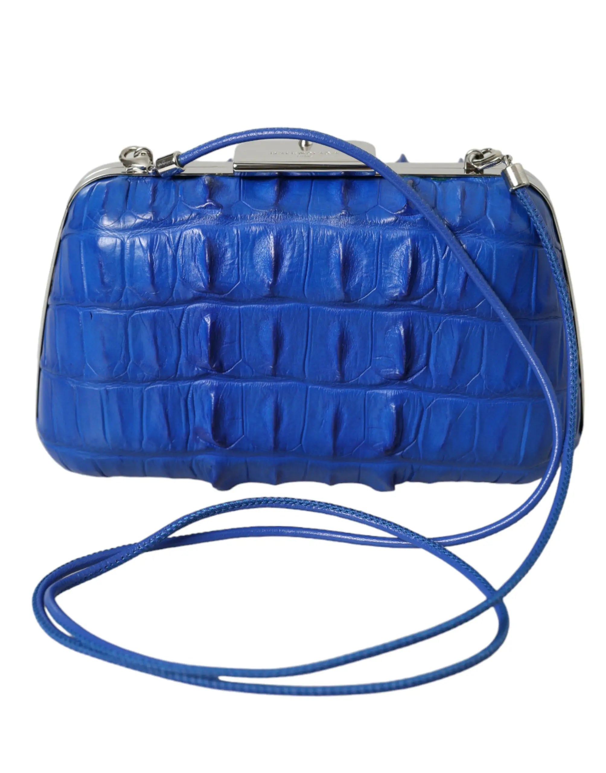 Pochette Balenciaga Box Clutch bleu électrique Balenciaga