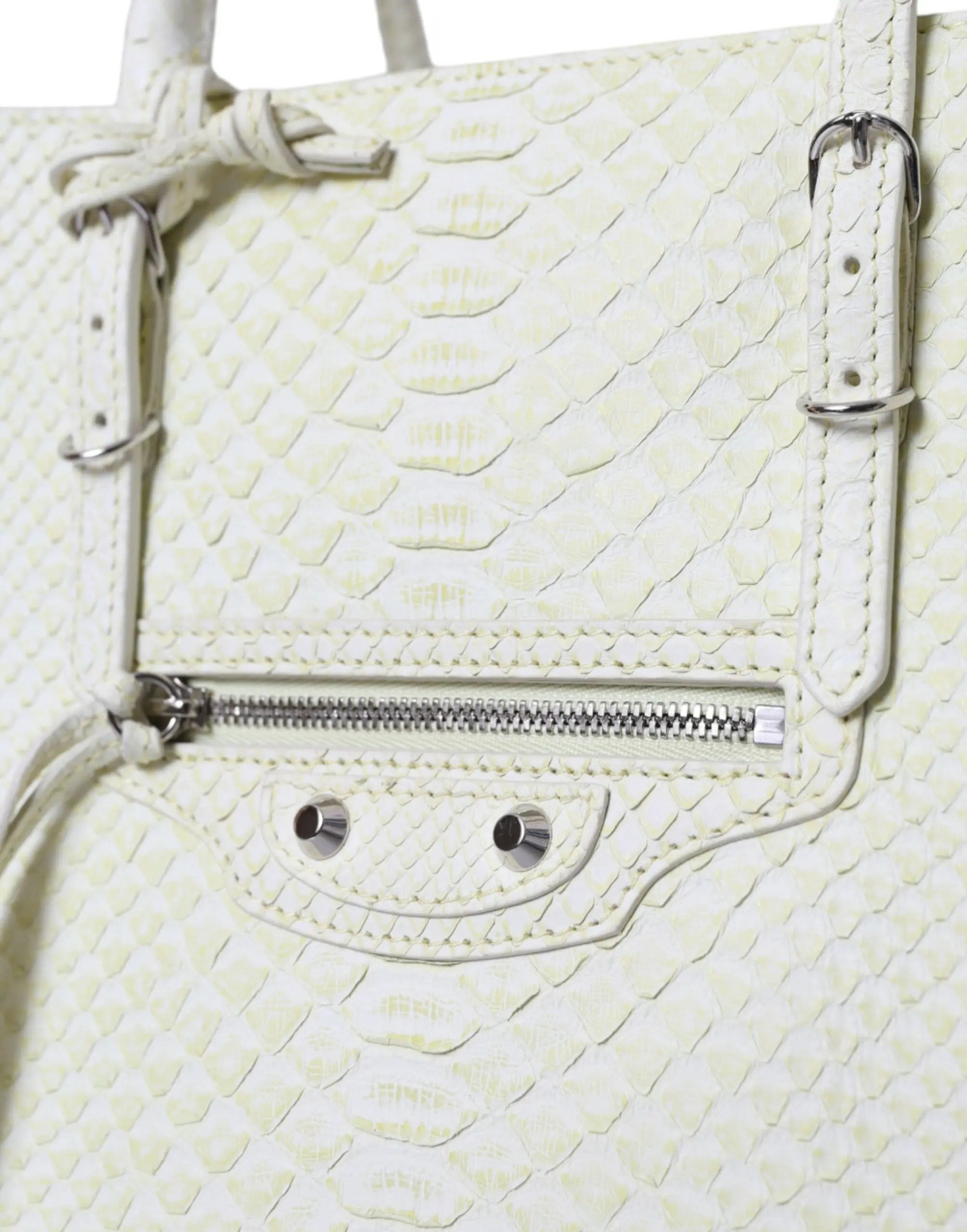 Tote Balenciaga Papier A4 blanc et jaune citron Balenciaga