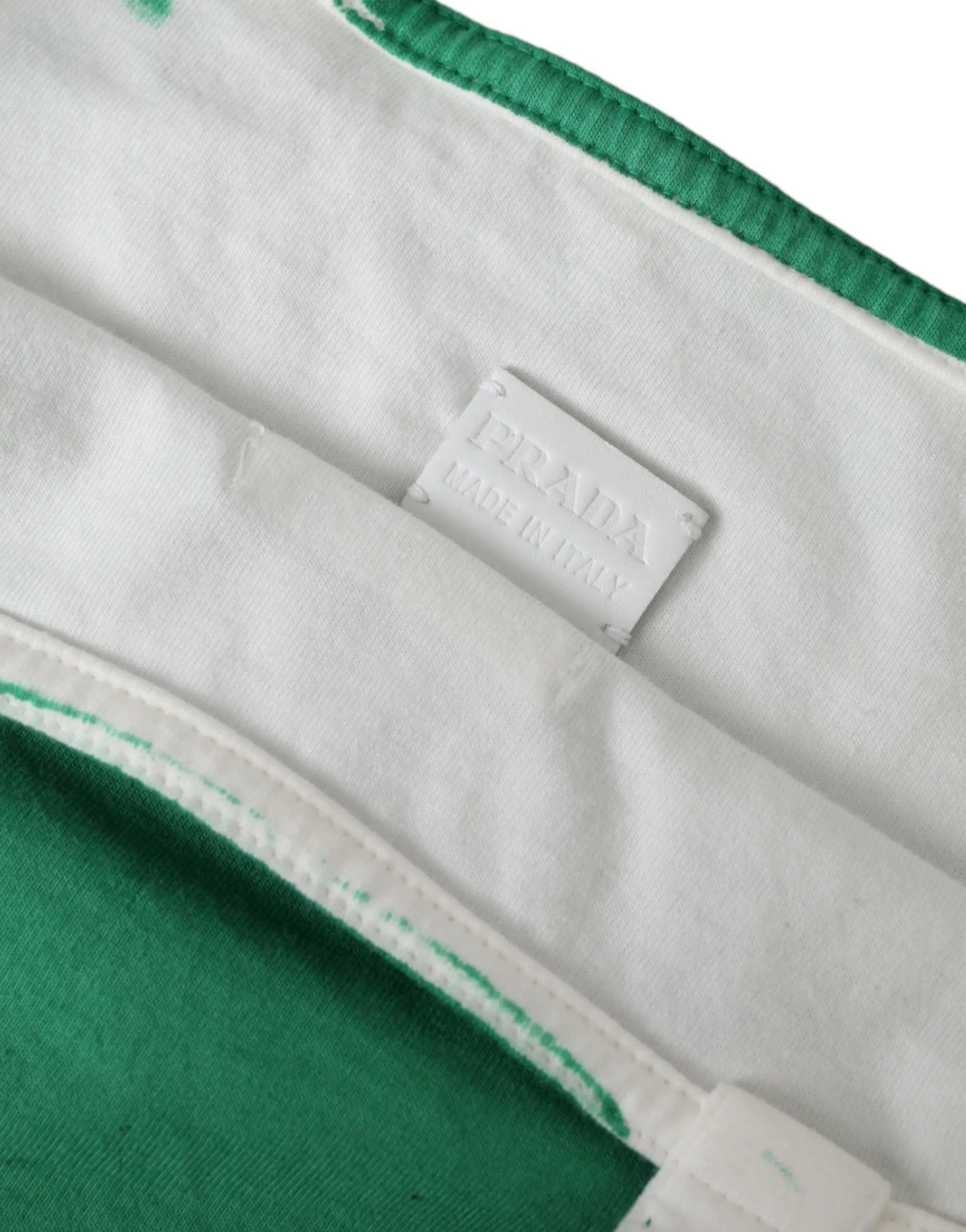 Sac shopping Prada vert et blanc Prada