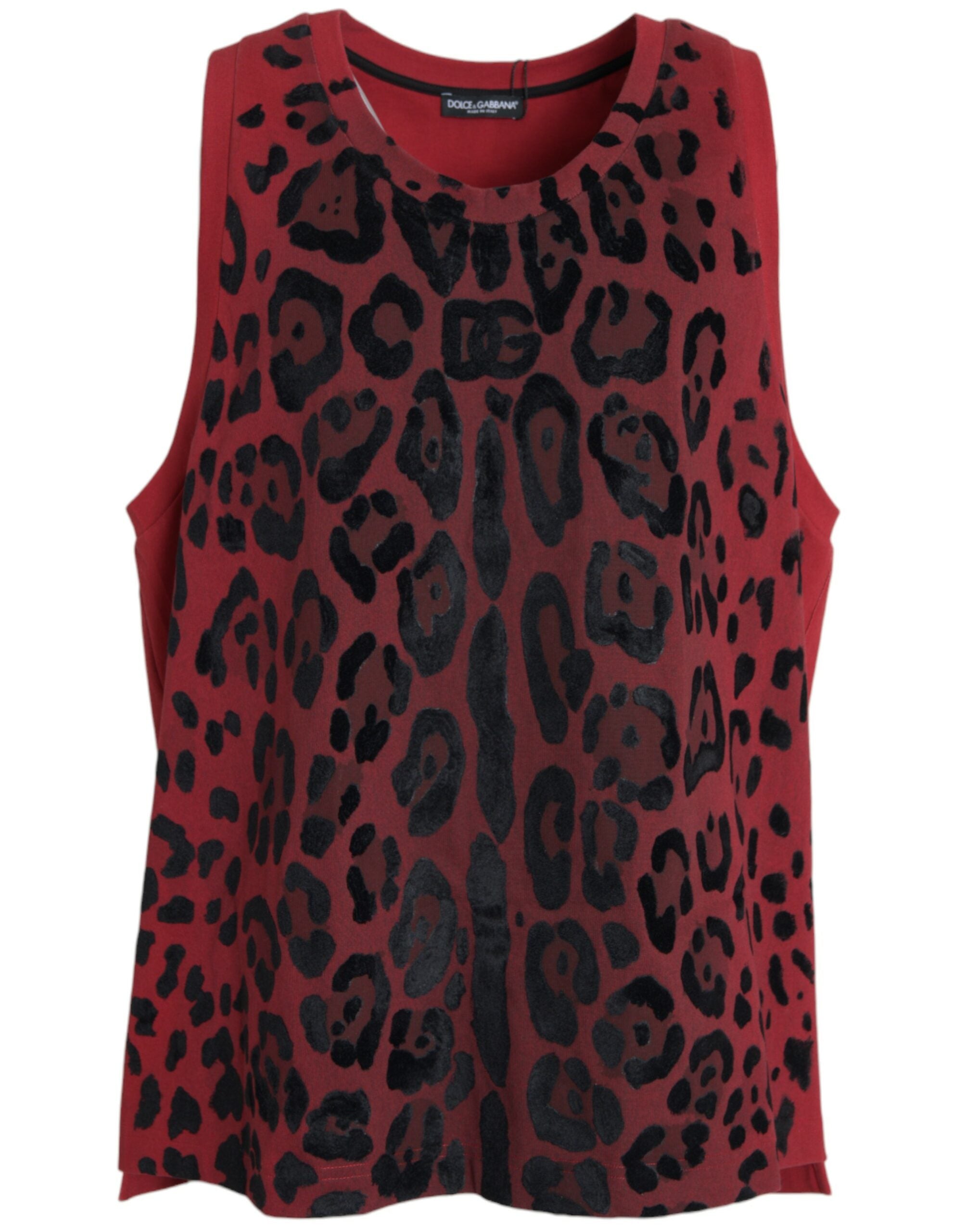 T-shirt Dolce & Gabbana rouge léopard