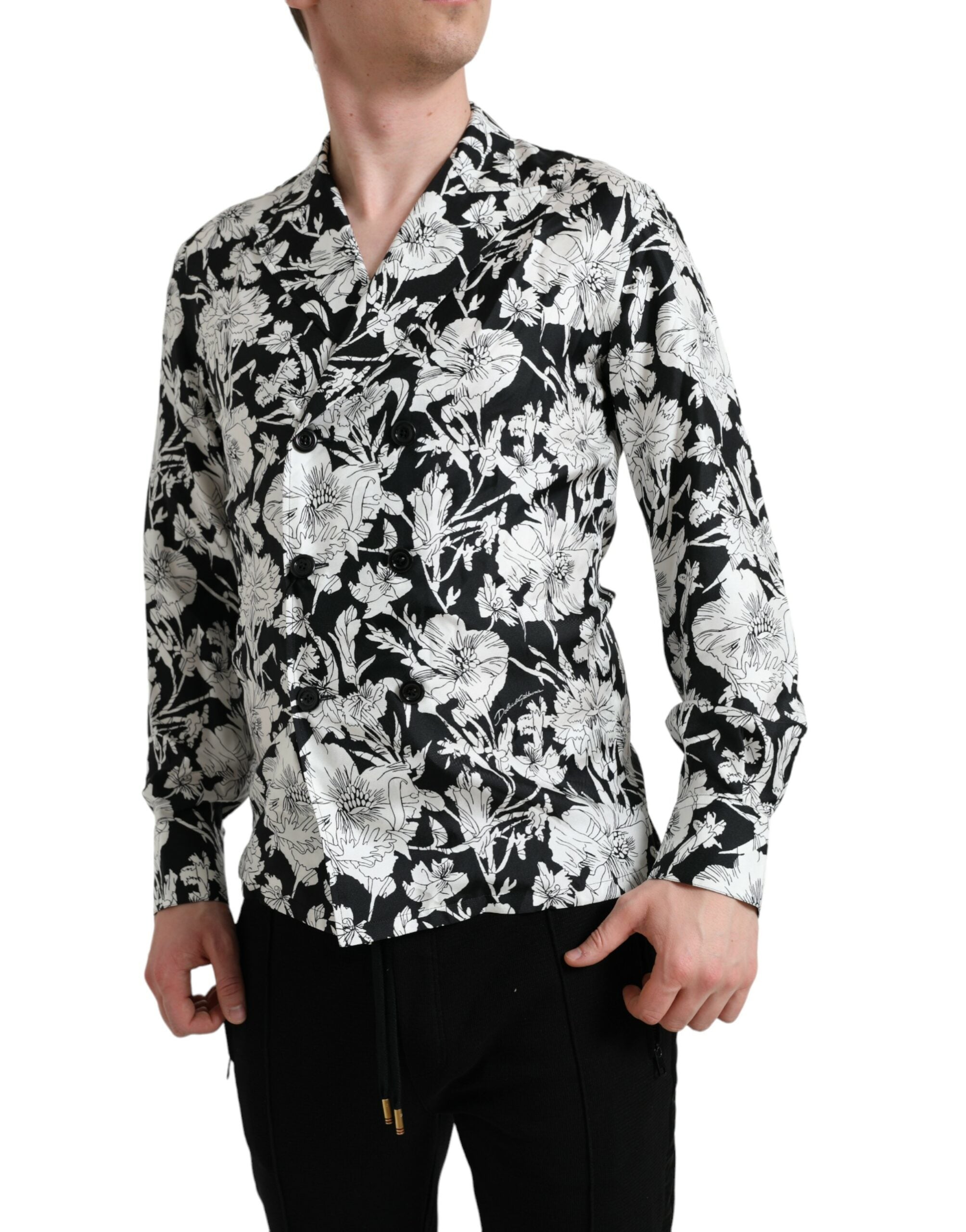 Chemise Dolce & Gabbana florale noire et blanche