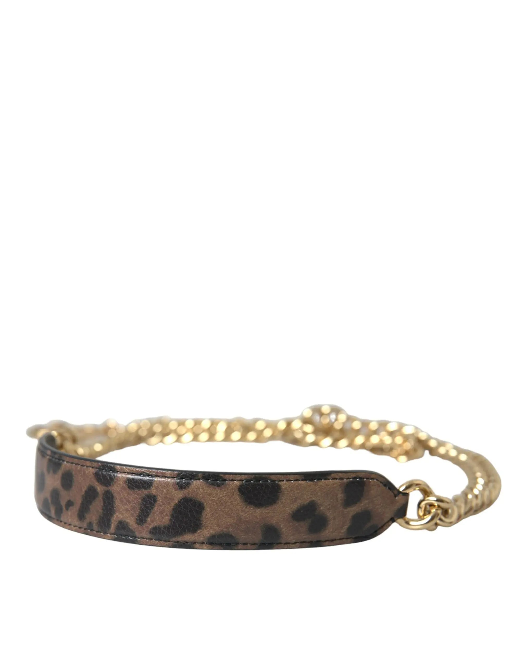 Sangle d'épaule Dolce & Gabbana léopard marron Dolce & Gabbana
