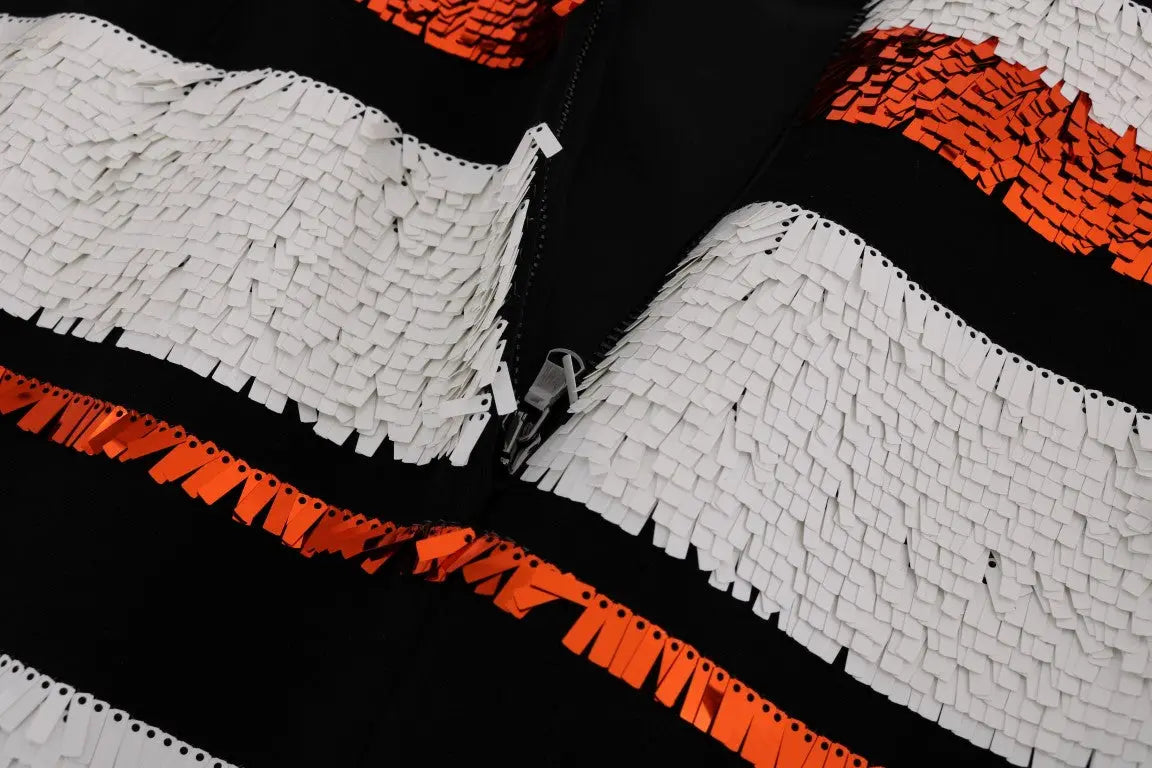 Robe Dolce & Gabbana sans manches rayée orange et noire Dolce & Gabbana
