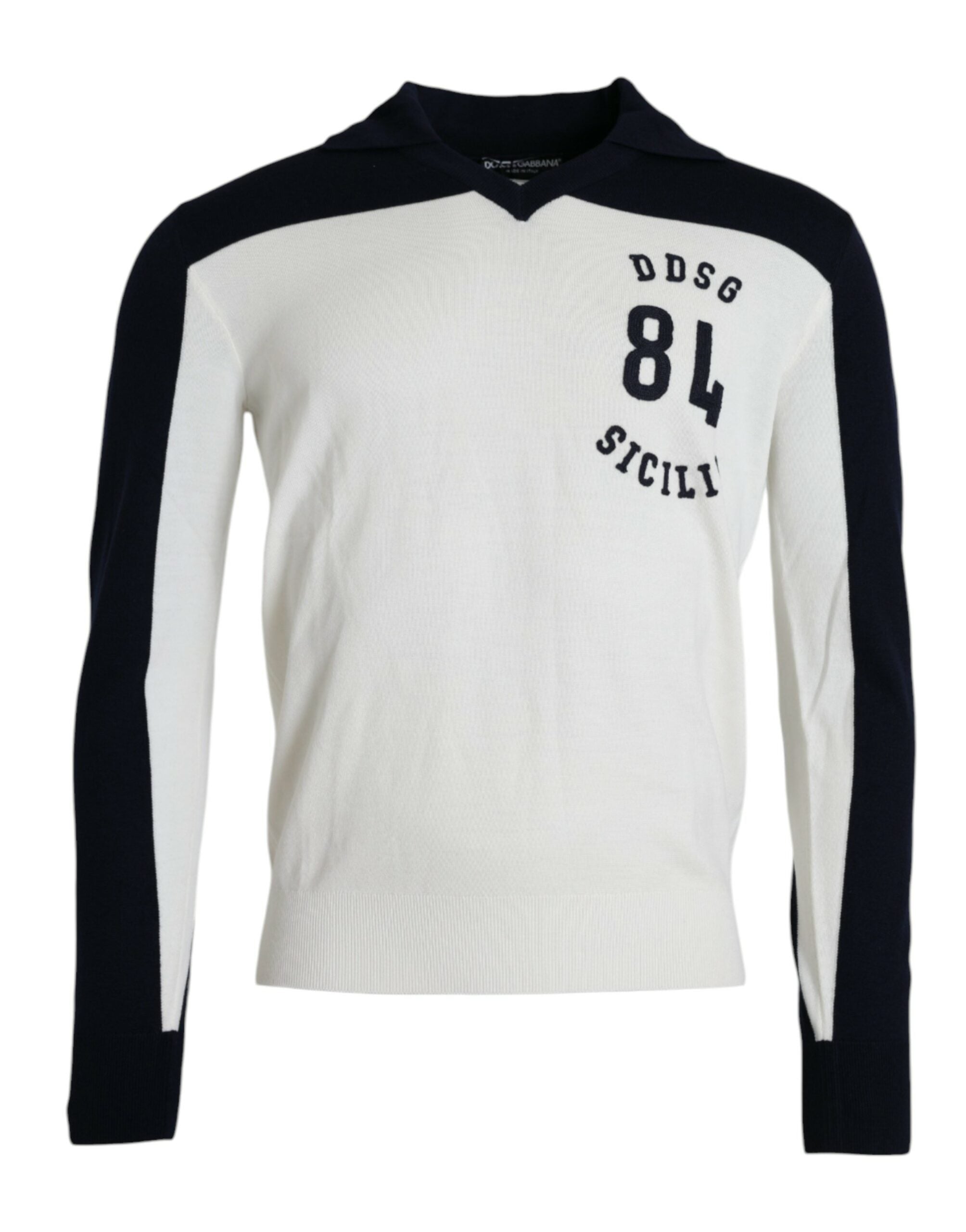 Pull Henley Dolce & Gabbana blanc noir
