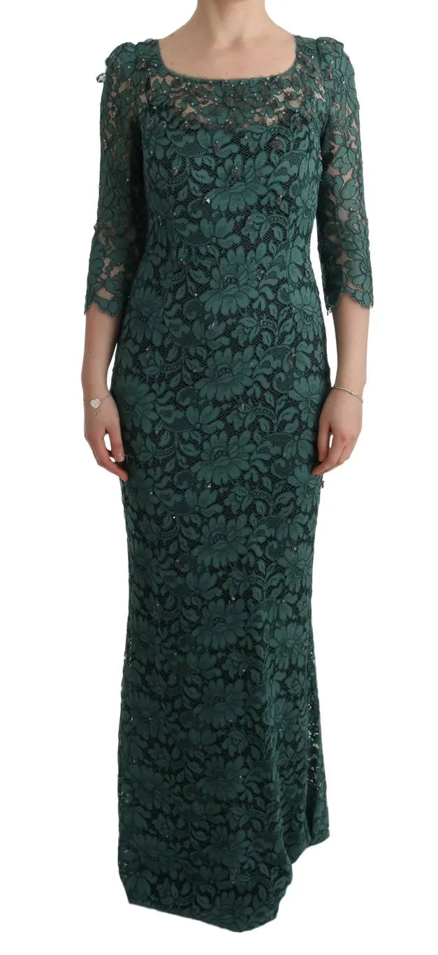 Robe Dolce & Gabbana Ricamo verte Dolce & Gabbana