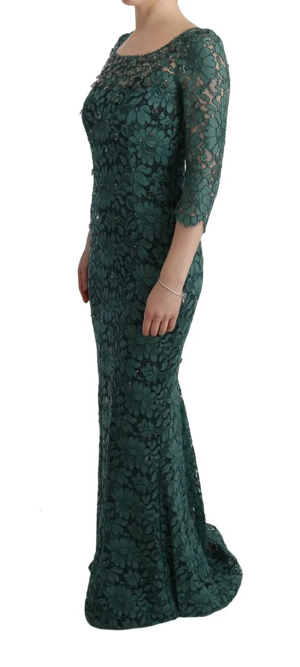 Robe Dolce & Gabbana Ricamo verte Dolce & Gabbana