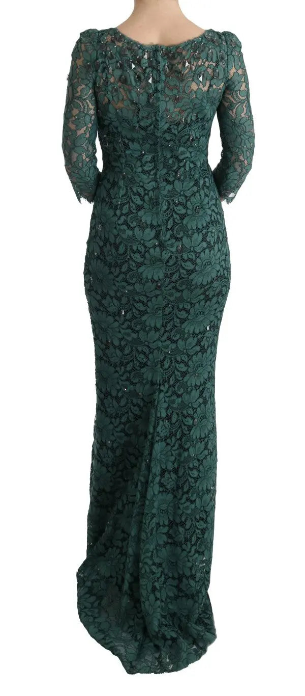 Robe Dolce & Gabbana Ricamo verte Dolce & Gabbana