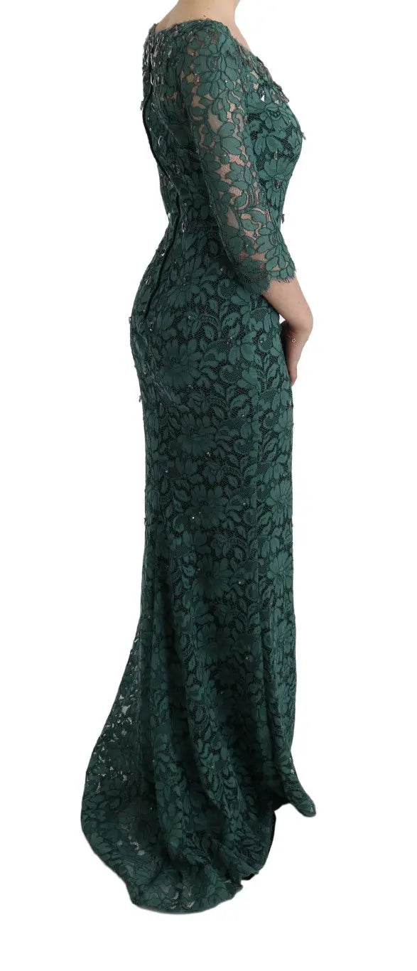 Robe Dolce & Gabbana Ricamo verte Dolce & Gabbana