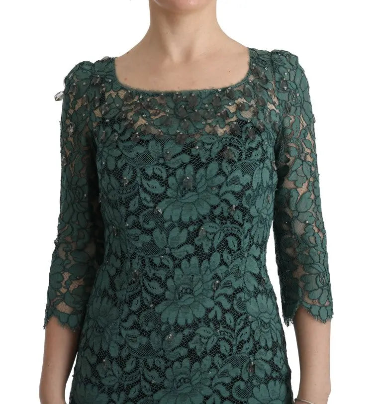 Robe Dolce & Gabbana Ricamo verte Dolce & Gabbana