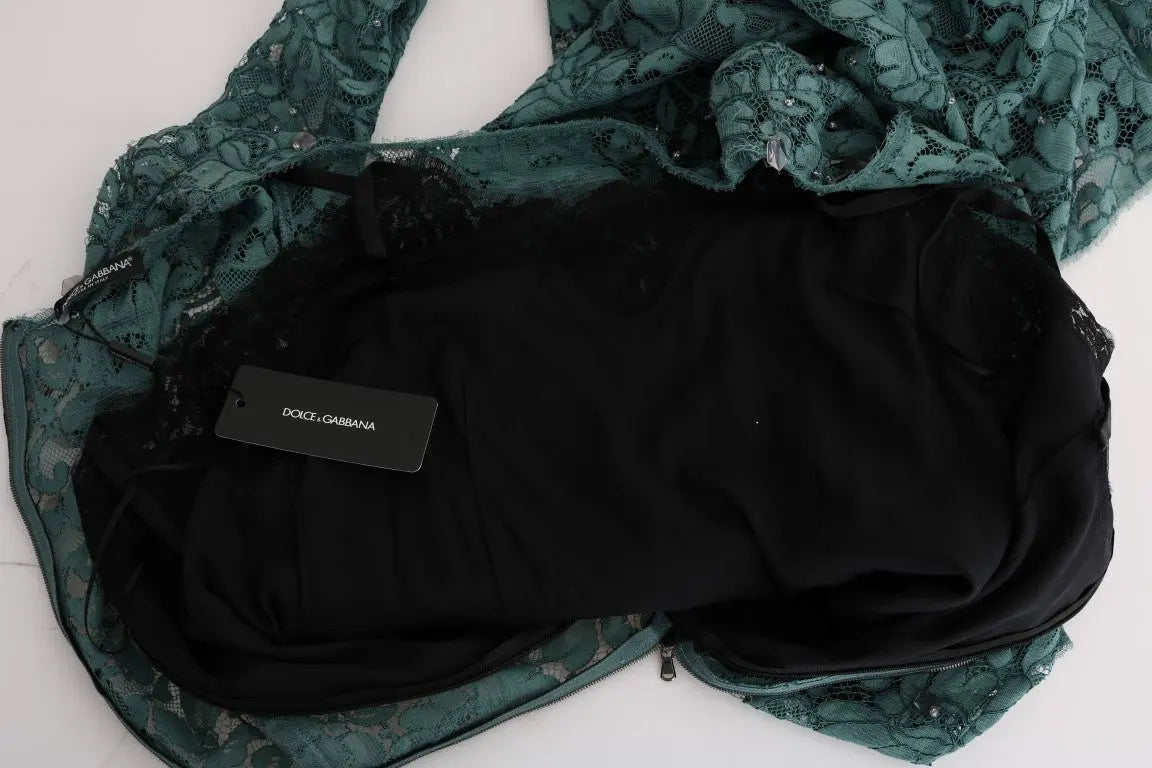 Robe Dolce & Gabbana Ricamo verte Dolce & Gabbana