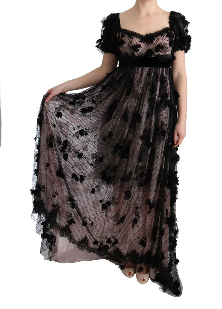 Robe Dolce & Gabbana noire et rose Dolce & Gabbana